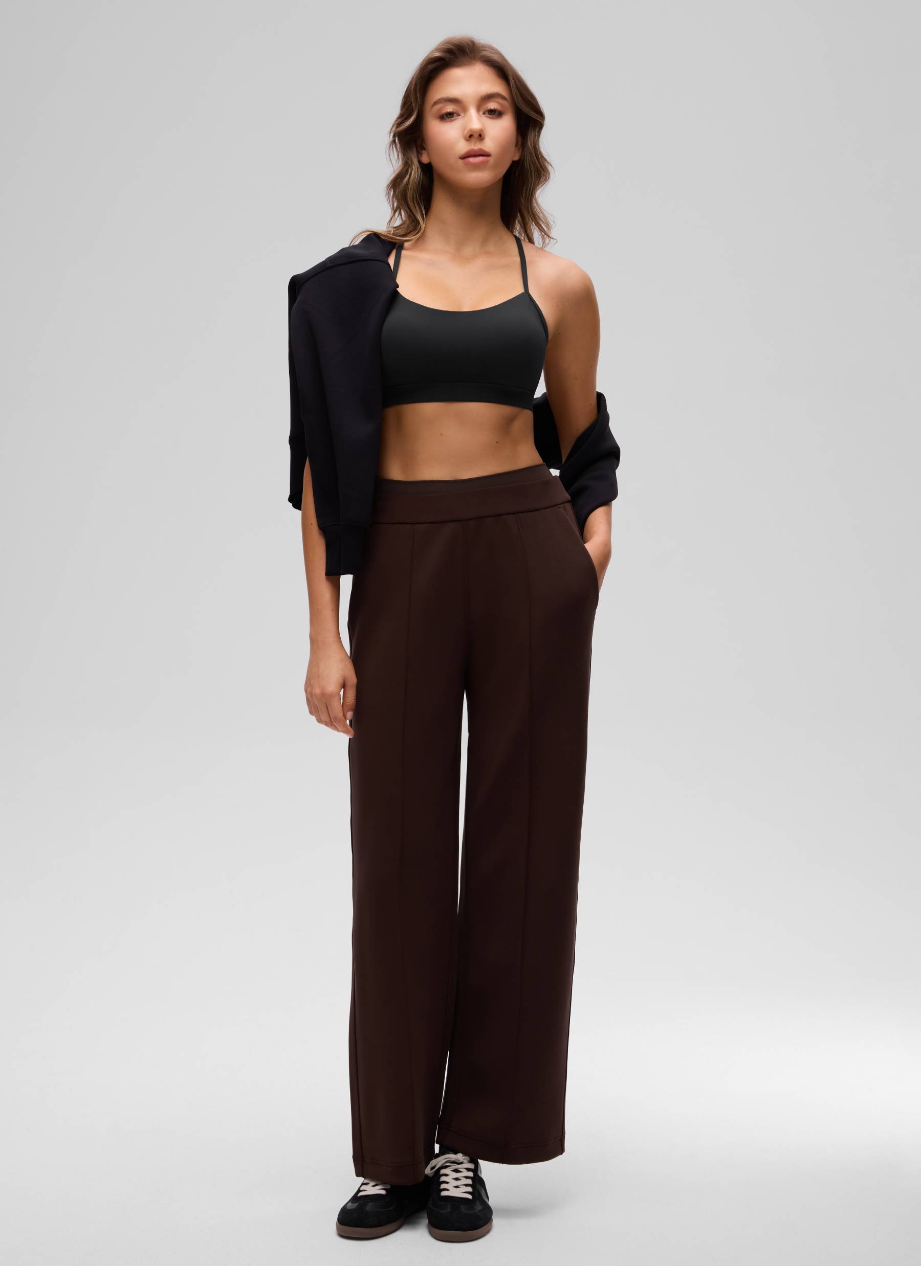 Sokongan Ringan Yoga Wanita CRZ YOGA Butterluxe Bra Sukan Y belakang Hitam