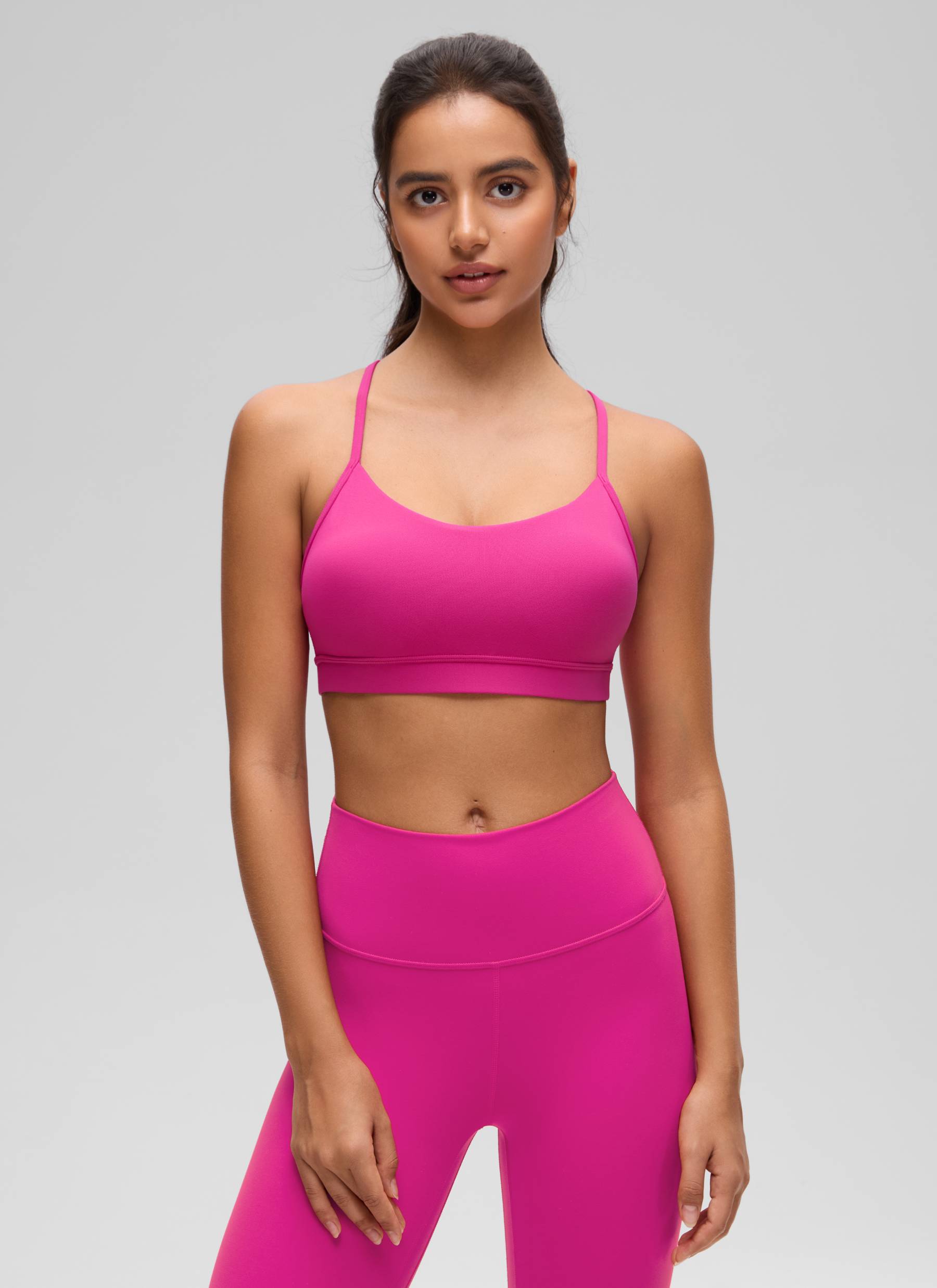 Bra Sukan Sokongan Ringan Yoga Butterluxe Wanita Belakang Y Ungu Hibiscus CRZ YOGA