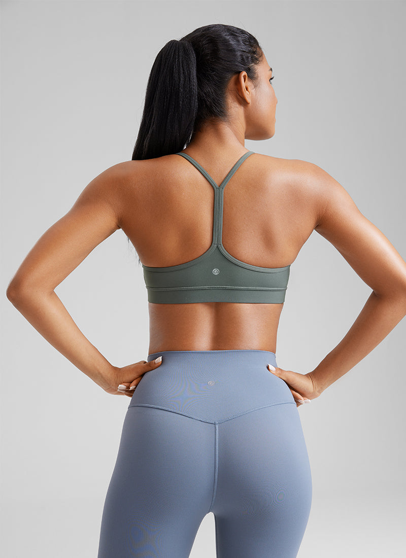 Bra Sukan Butterluxe Sokongan Ringan Yoga Wanita CRZ YOGA Belakang Y Kelabu Sage