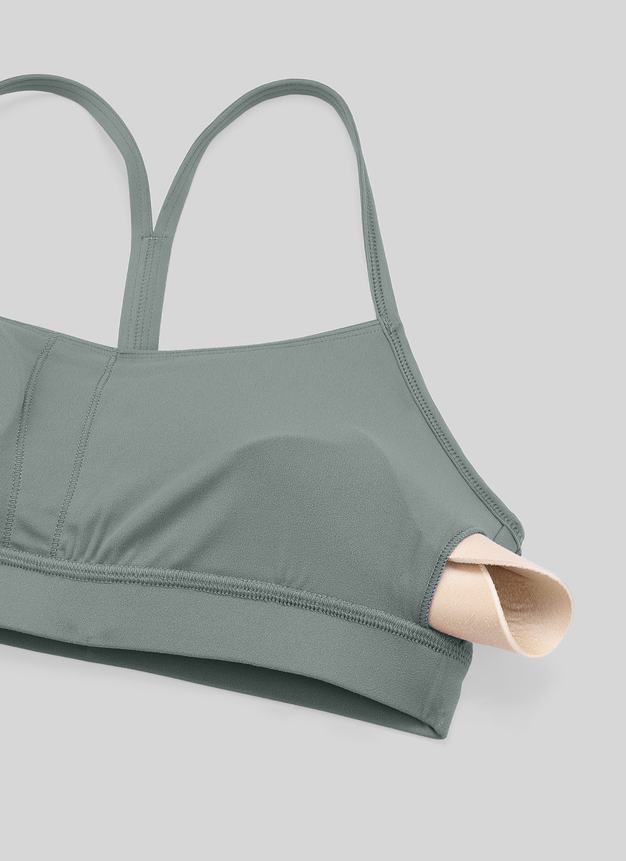 Bra Sukan Butterluxe Sokongan Ringan Yoga Wanita CRZ YOGA Belakang Y Kelabu Sage