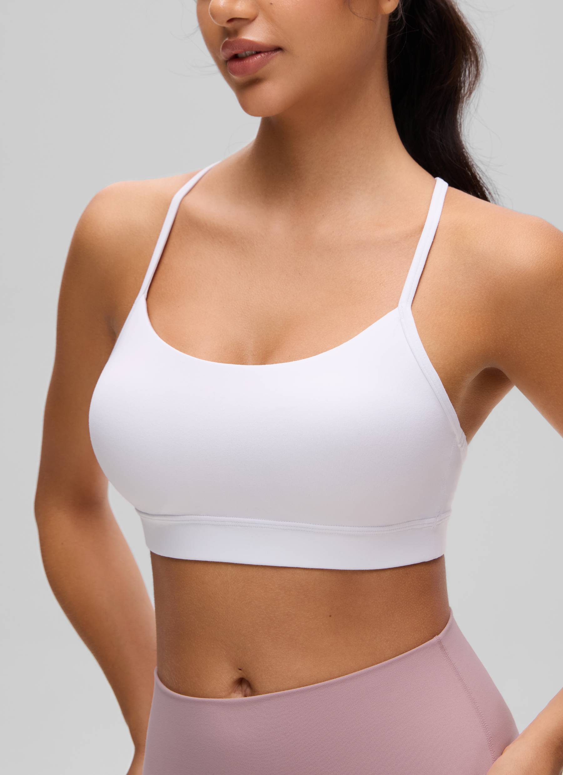 Sokongan Ringan Yoga Wanita CRZ YOGA Butterluxe Bra Sukan Y belakang Putih