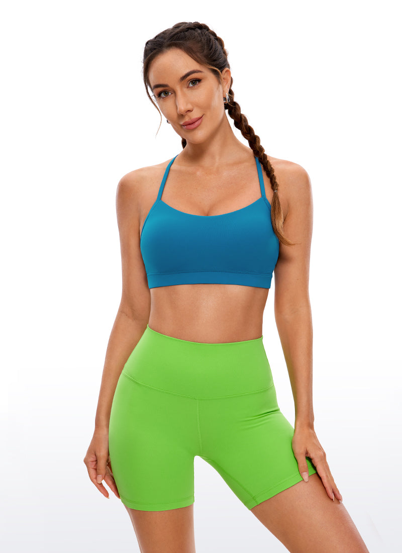 Bra Sukan Butterluxe Sokongan Ringan Yoga Wanita CRZ YOGA Belakang Y Biru Super-sonic