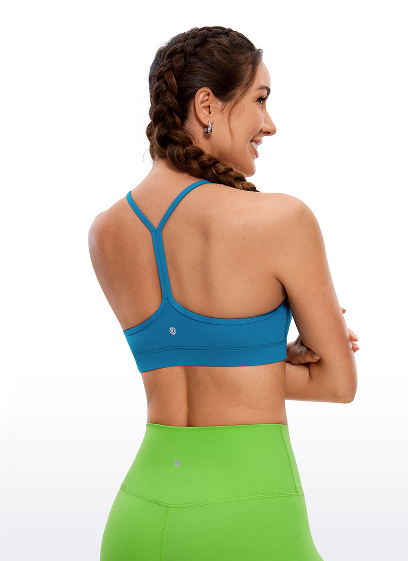 Bra Sukan Butterluxe Sokongan Ringan Yoga Wanita CRZ YOGA Belakang Y Biru Super-sonic