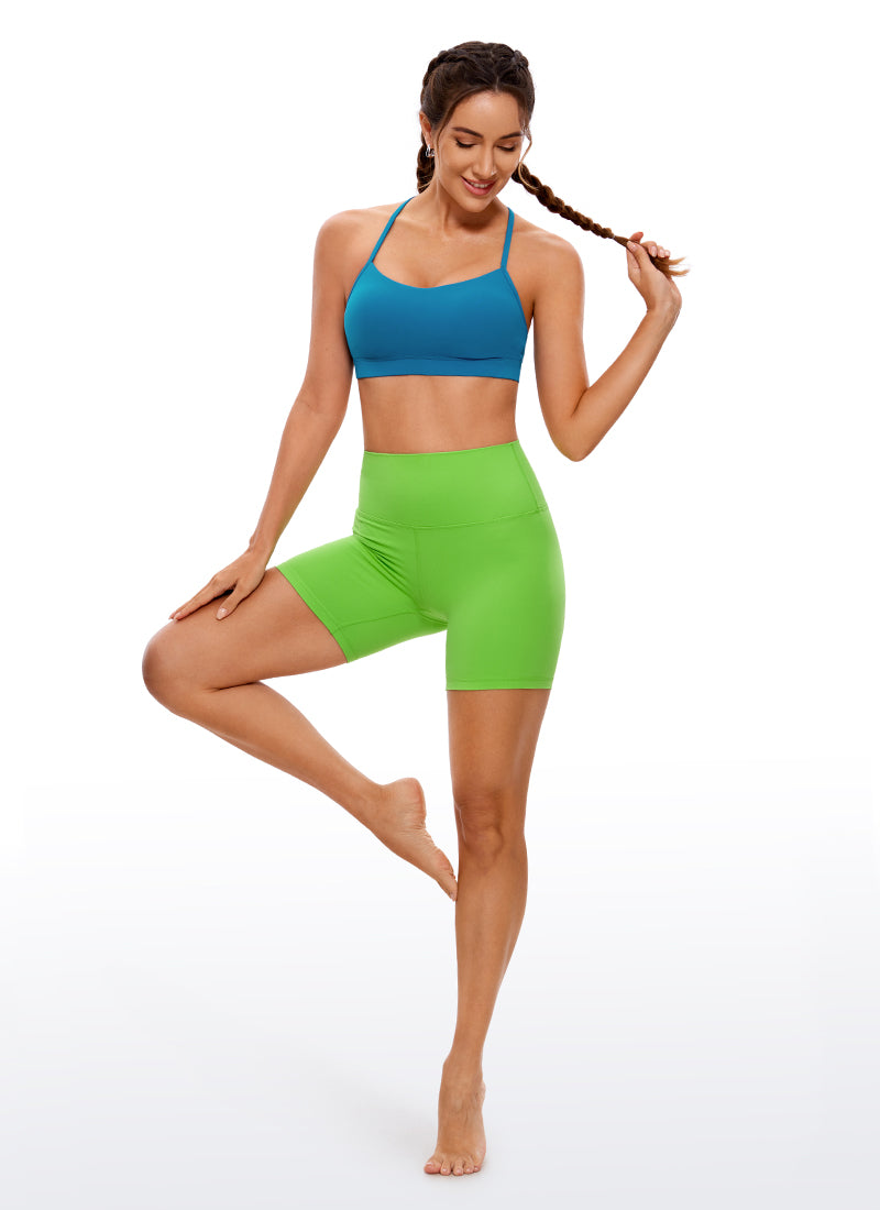 Bra Sukan Butterluxe Sokongan Ringan Yoga Wanita CRZ YOGA Belakang Y Biru Super-sonic