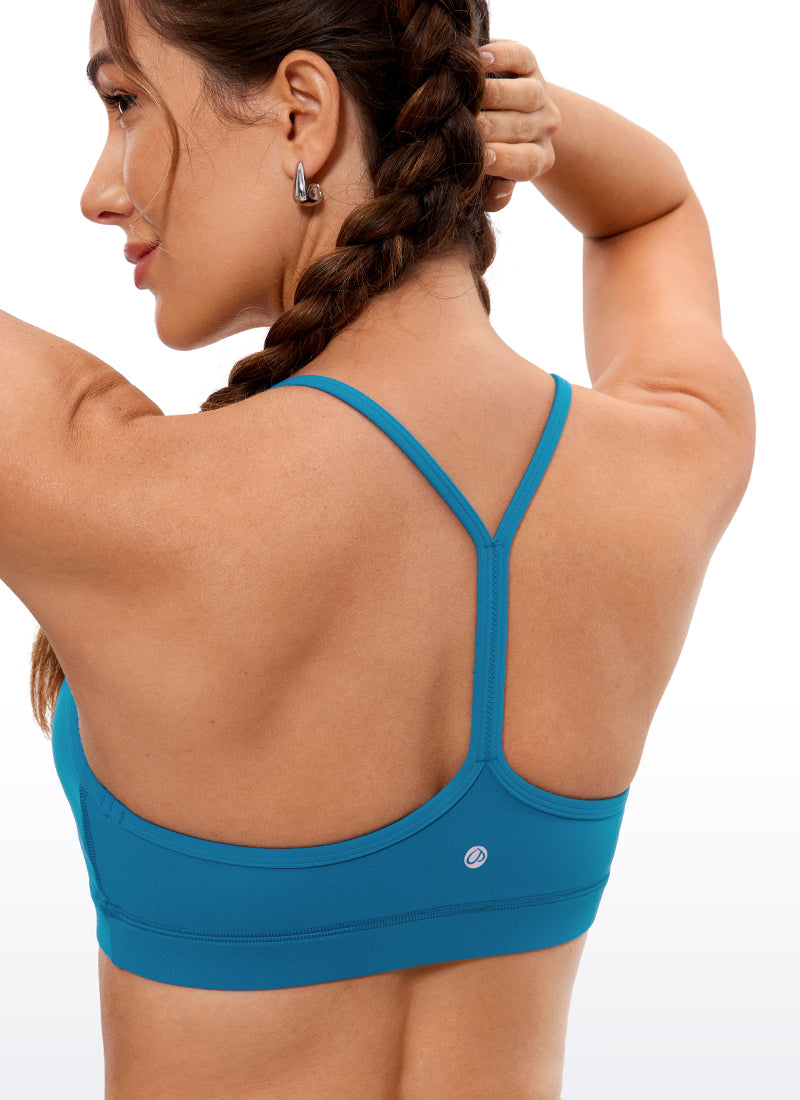 Bra Sukan Butterluxe Sokongan Ringan Yoga Wanita CRZ YOGA Belakang Y Biru Super-sonic