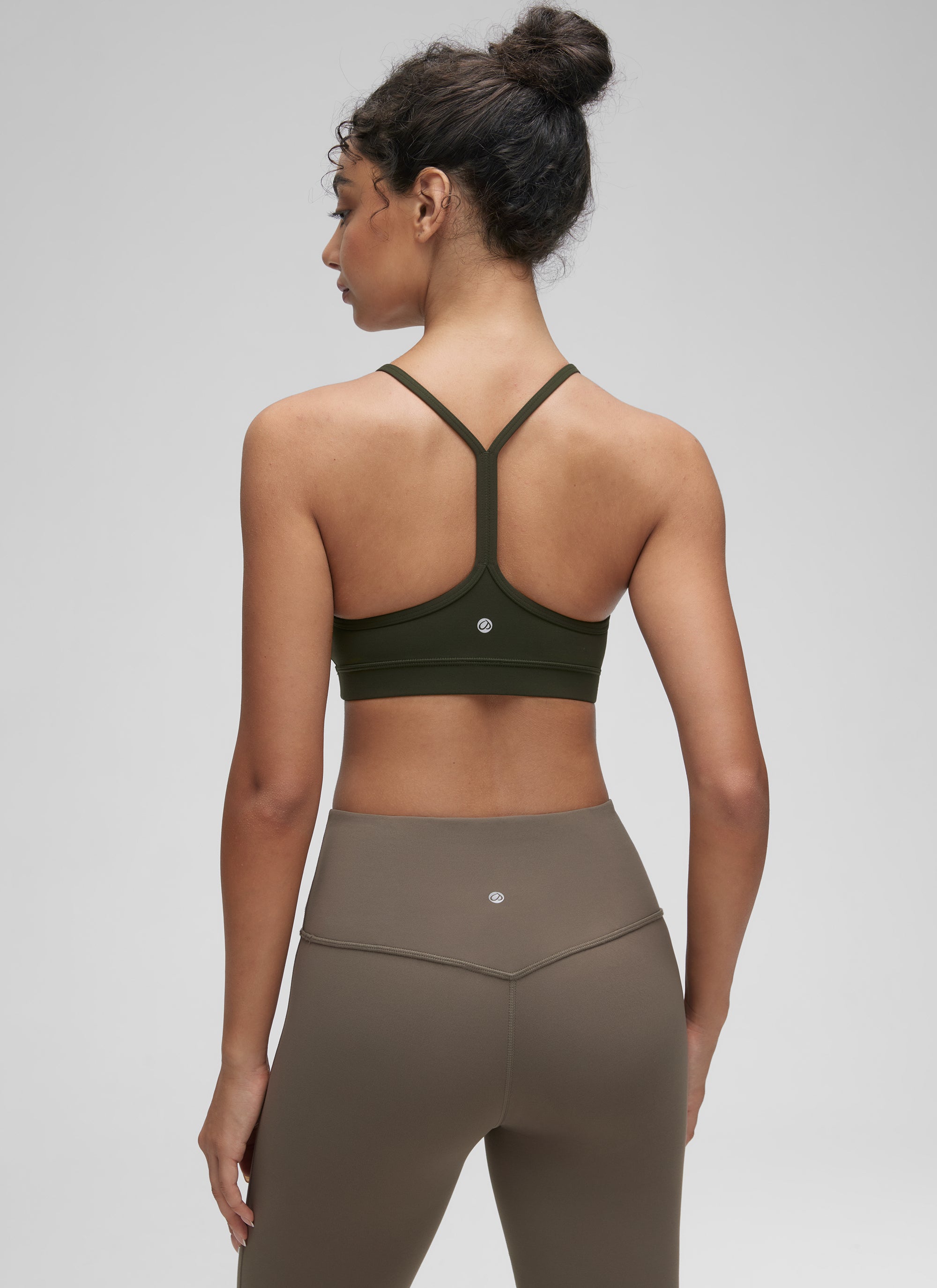 Bra Sukan Butterluxe Sokongan Ringan Yoga Wanita CRZ YOGA Belakang Y Hijau Zaitun