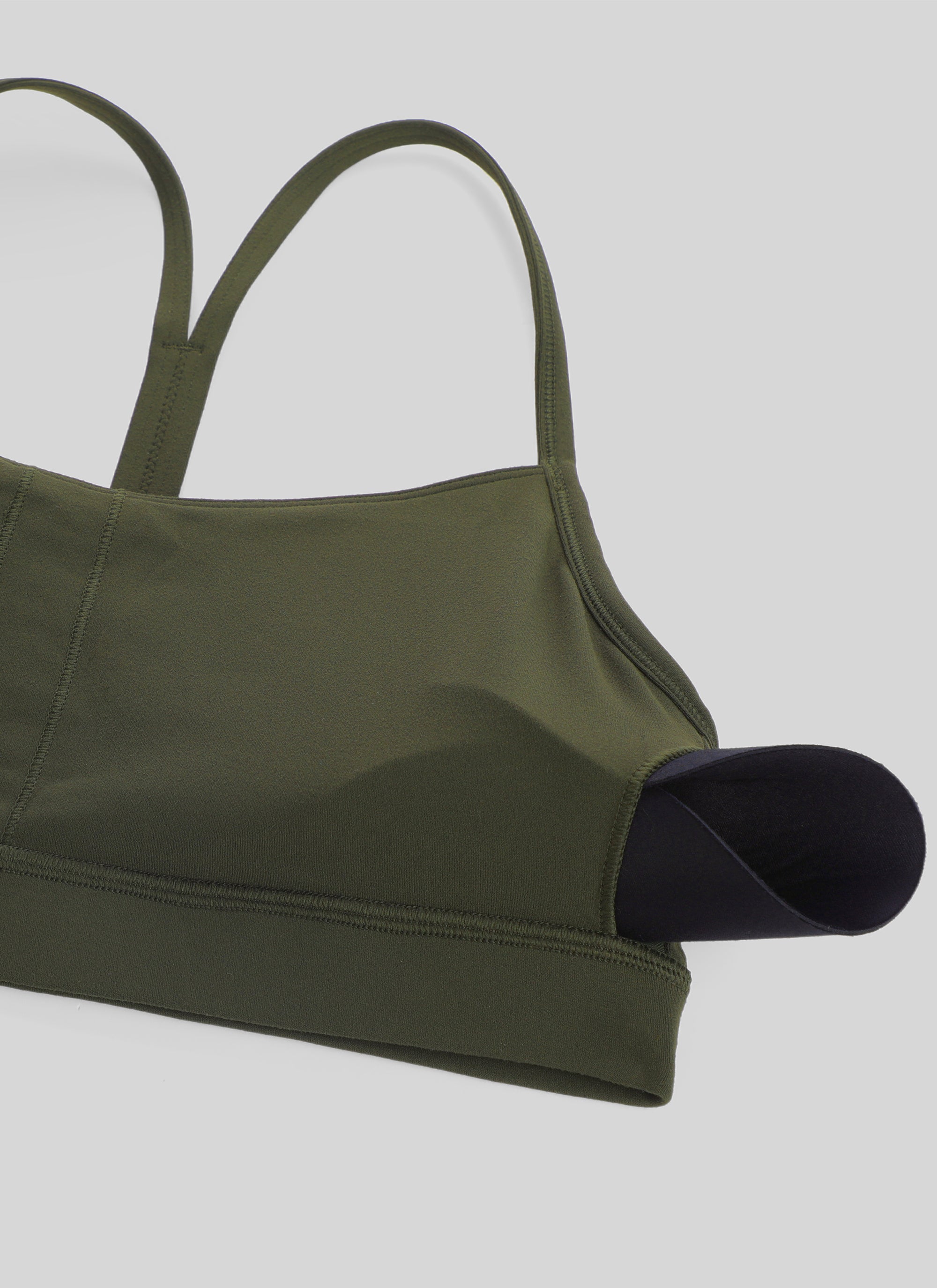 Bra Sukan Butterluxe Sokongan Ringan Yoga Wanita CRZ YOGA Belakang Y Hijau Zaitun