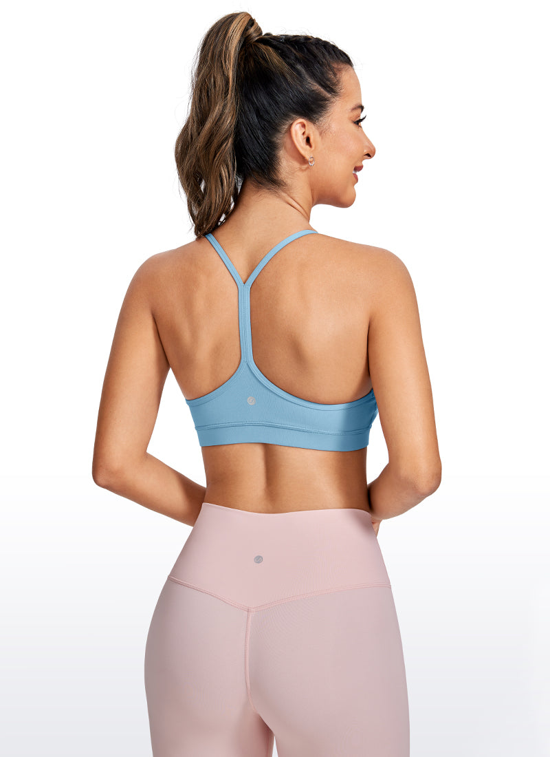 CRZ YOGA Bra Sukan Sokongan Ringan Yoga Wanita Butterluxe Belakang Y Biru Tulen