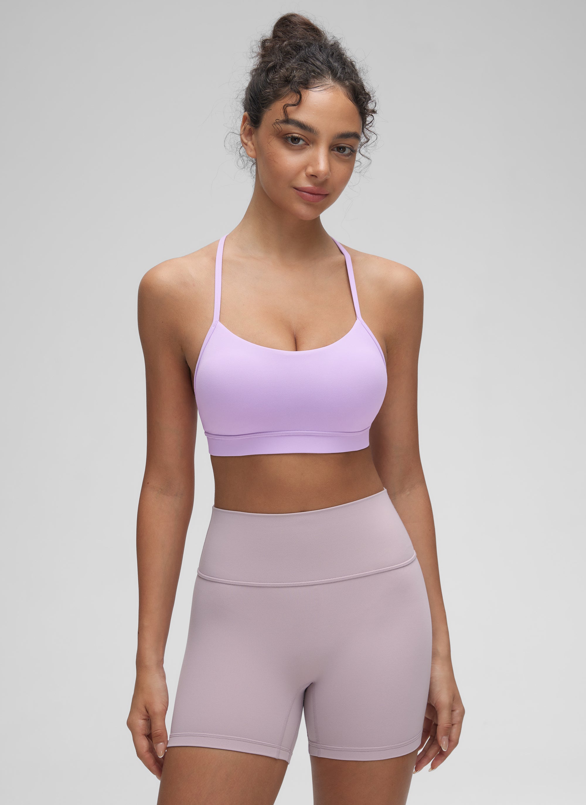 Bra Sukan Sokongan Ringan Yoga Butterluxe Wanita Belakang Y Ungu Elfin CRZ YOGA