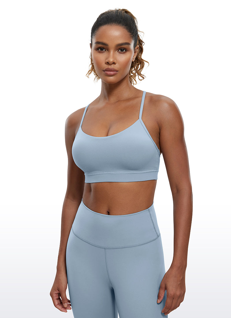 Bra Sukan Butterluxe Sokongan Ringan Yoga Wanita CRZ YOGA Belakang Y Biru Cambric