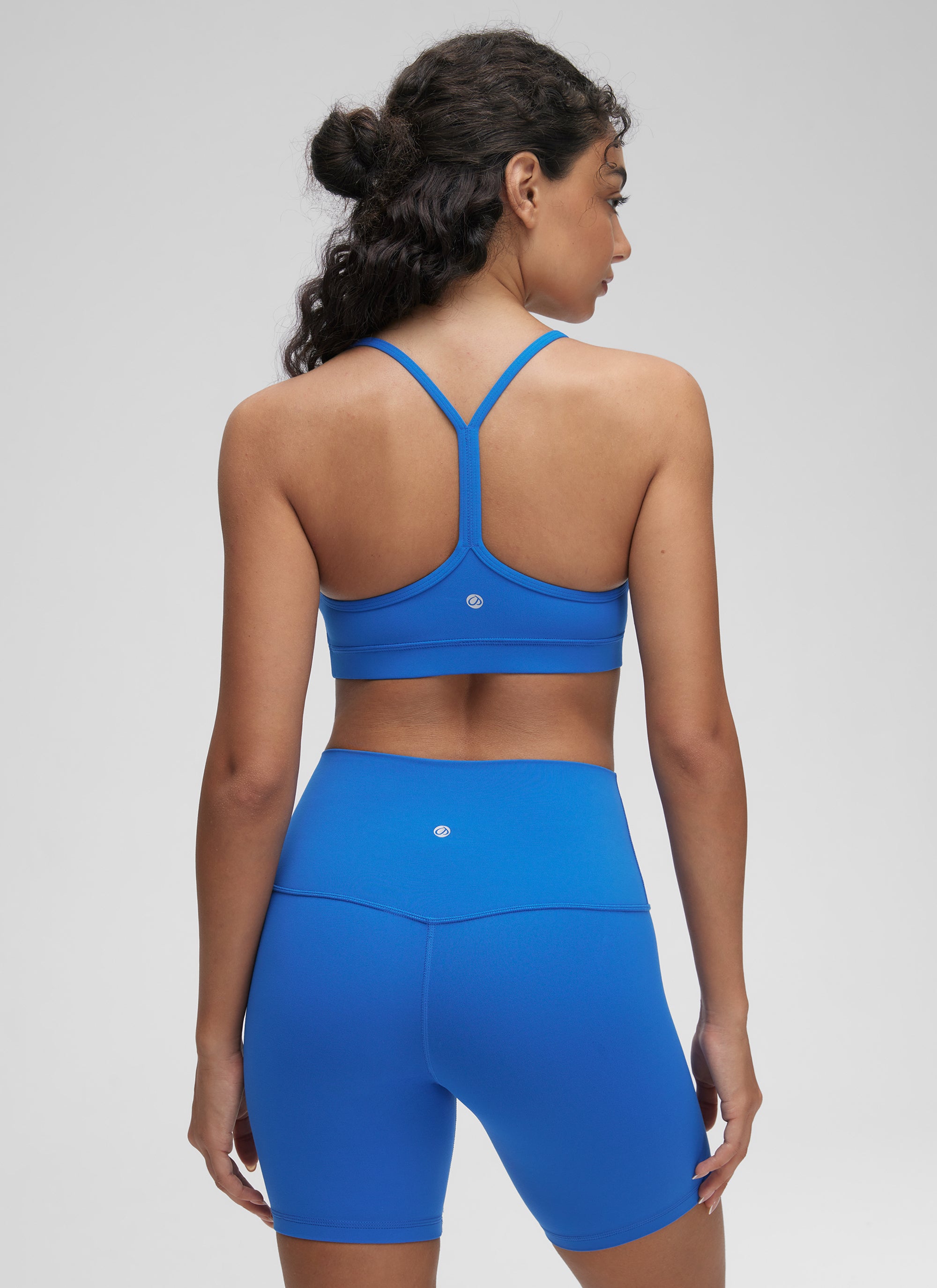 Sokongan Ringan Yoga Wanita CRZ YOGA Butterluxe Bra Sukan Belakang Y Biru Berkilau
