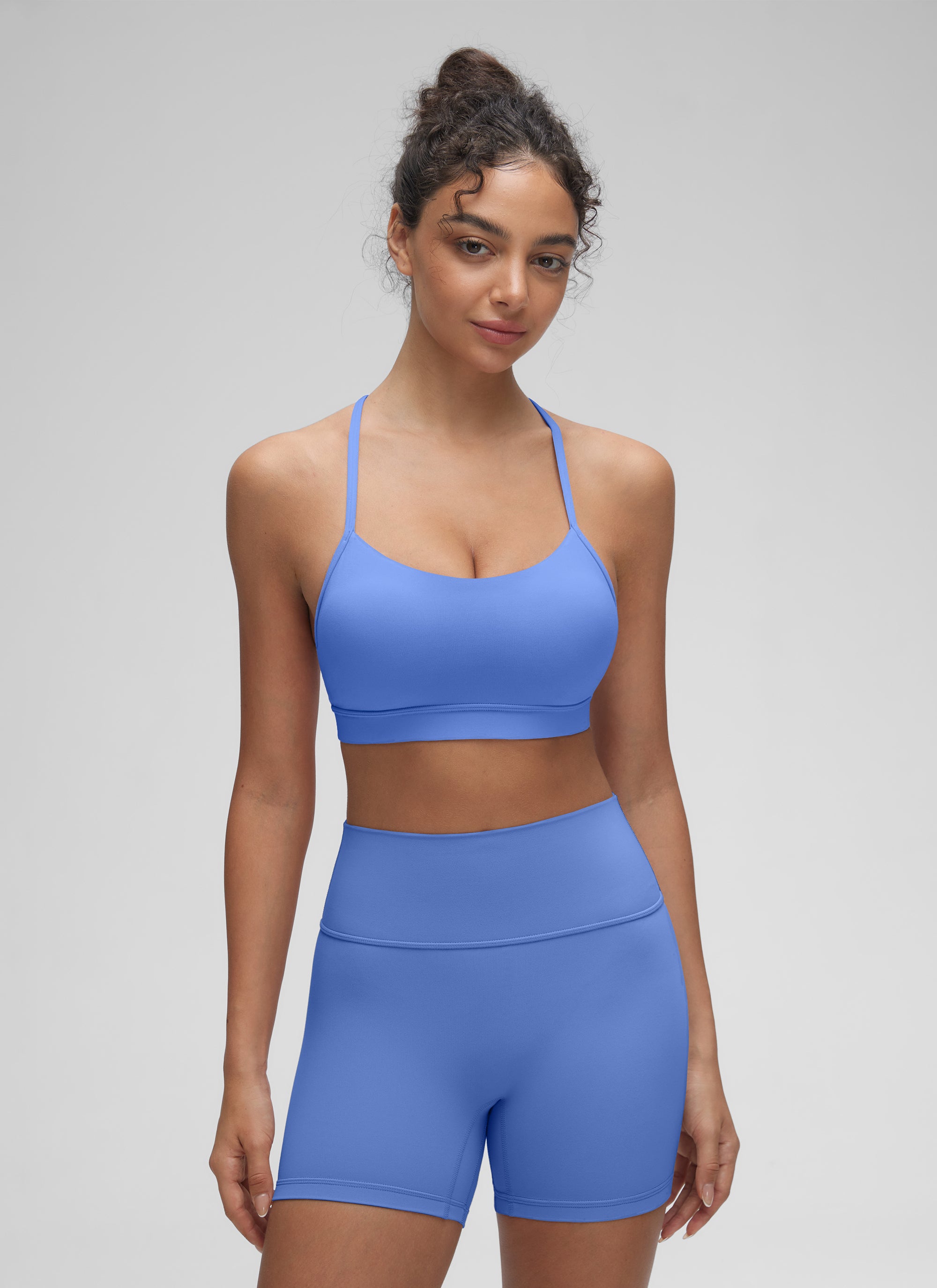 Bra Sukan Sokongan Ringan Yoga Butterluxe Wanita Belakang Y Biru Indigo Liar CRZ YOGA