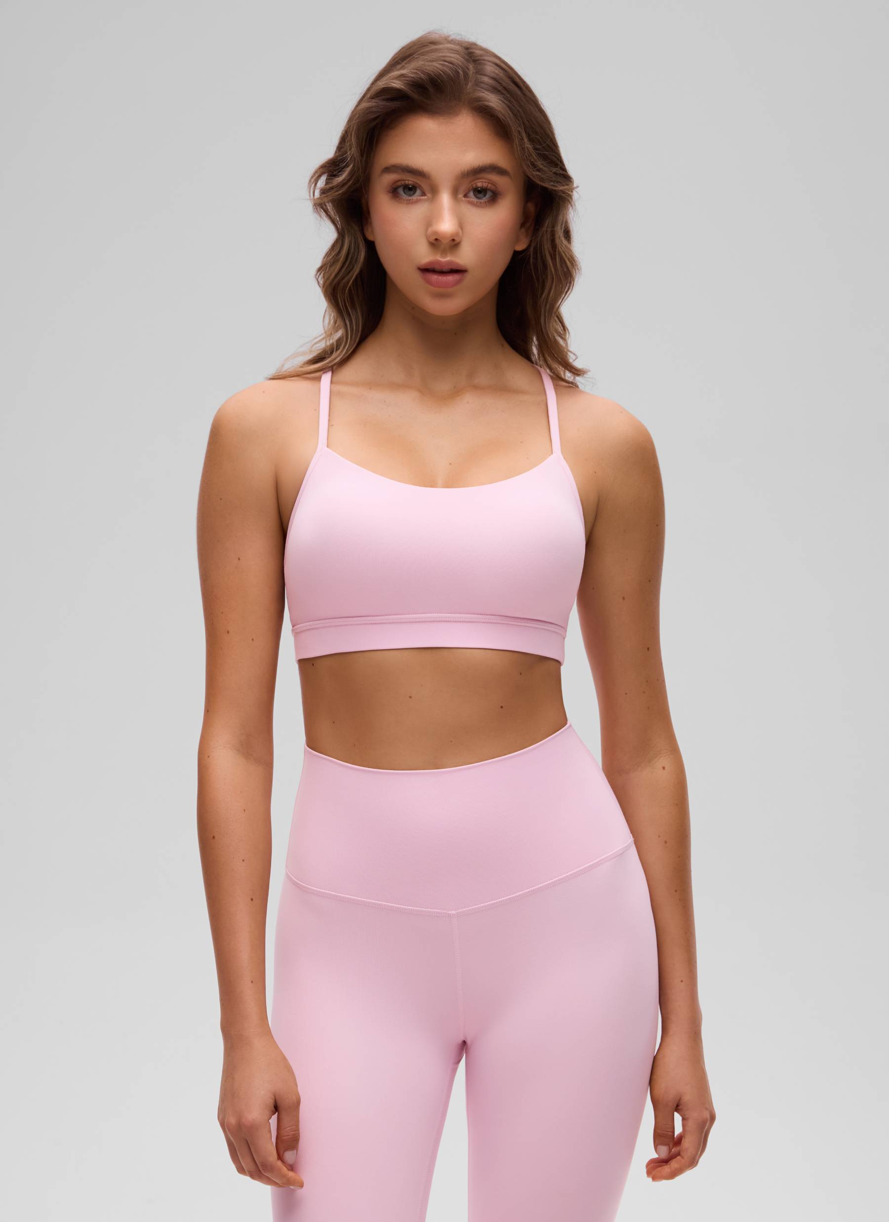 Sokongan Ringan Yoga Wanita CRZ YOGA Butterluxe Bra Sukan Belakang Y Peony Merah Jambu