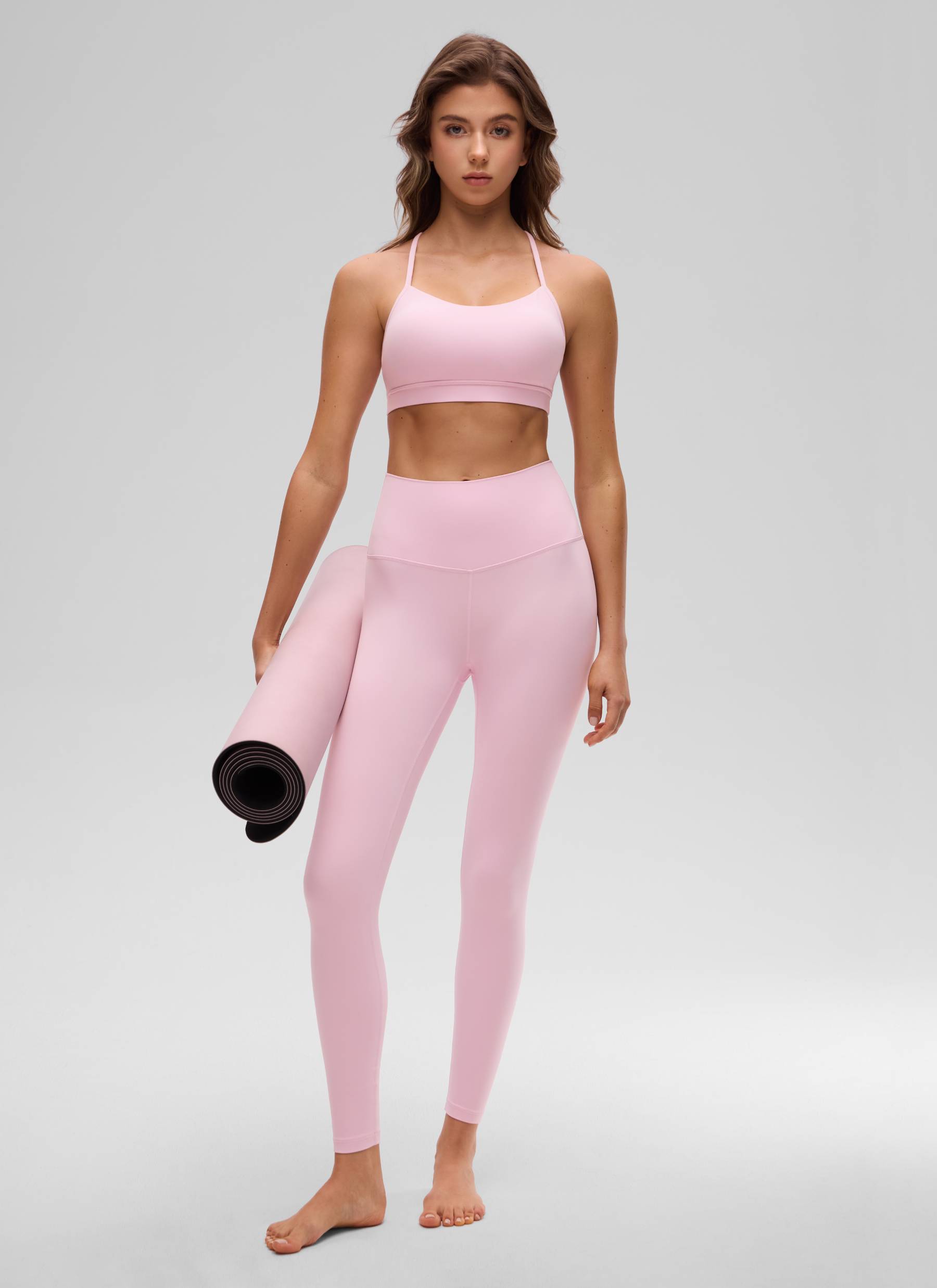 Sokongan Ringan Yoga Wanita CRZ YOGA Butterluxe Bra Sukan Belakang Y Peony Merah Jambu