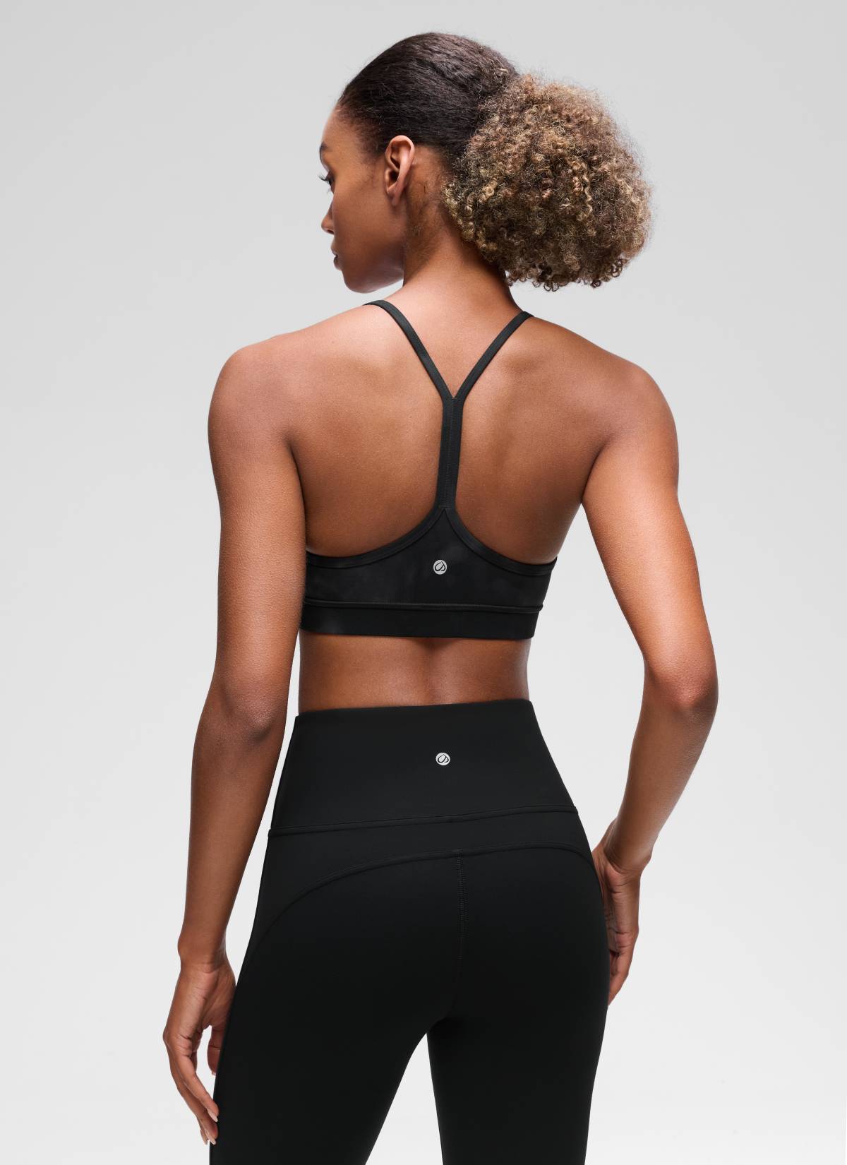 Bra Sukan Sokongan Ringan Yoga Belakang Y Butterluxe Corak Tie-Dye Hitam Bunga Wanita CRZ YOGA