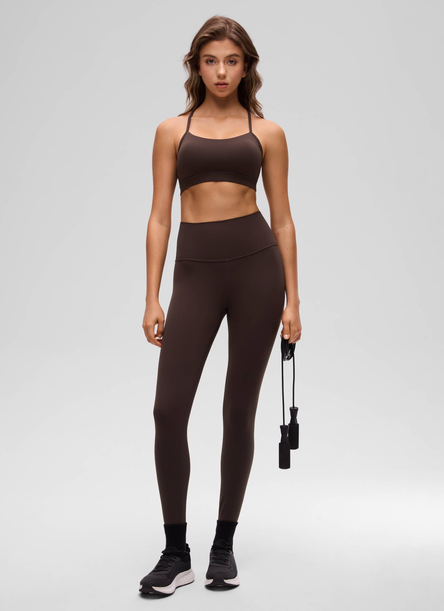 Sokongan Ringan Yoga Wanita CRZ YOGA Butterluxe Bra Sukan Y back Hot Fudge Coklat