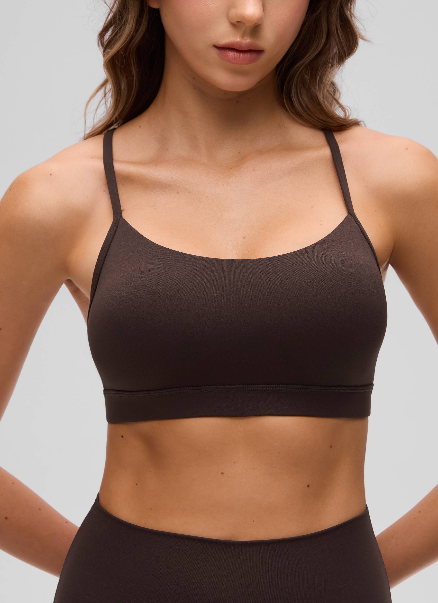 Sokongan Ringan Yoga Wanita CRZ YOGA Butterluxe Bra Sukan Y back Hot Fudge Coklat