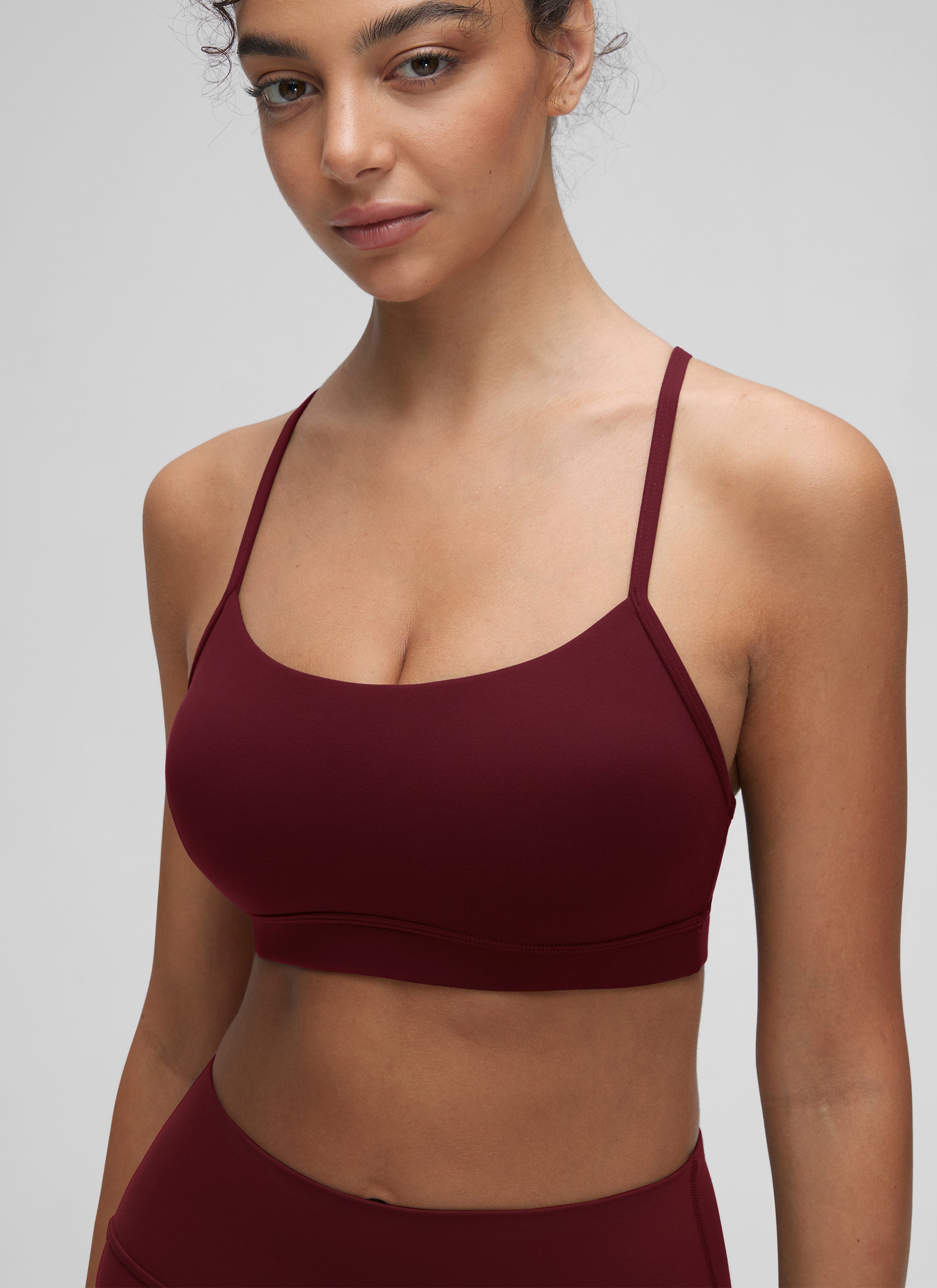 Sokongan Ringan Yoga Wanita CRZ YOGA Butterluxe Bra Sukan Y back Red Merlot