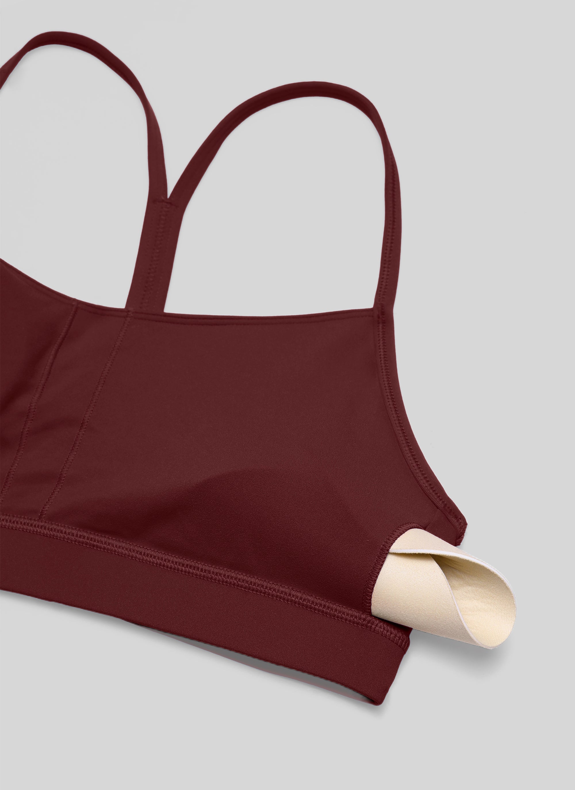 Sokongan Ringan Yoga Wanita CRZ YOGA Butterluxe Bra Sukan Y back Red Merlot