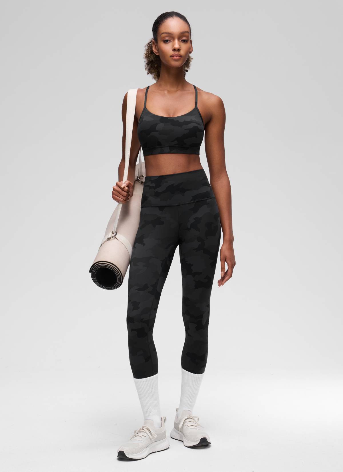 Sokongan Ringan Yoga Wanita CRZ YOGA Butterluxe Bra Sukan Belakang Y Penyamaran Kelabu Gelap 2