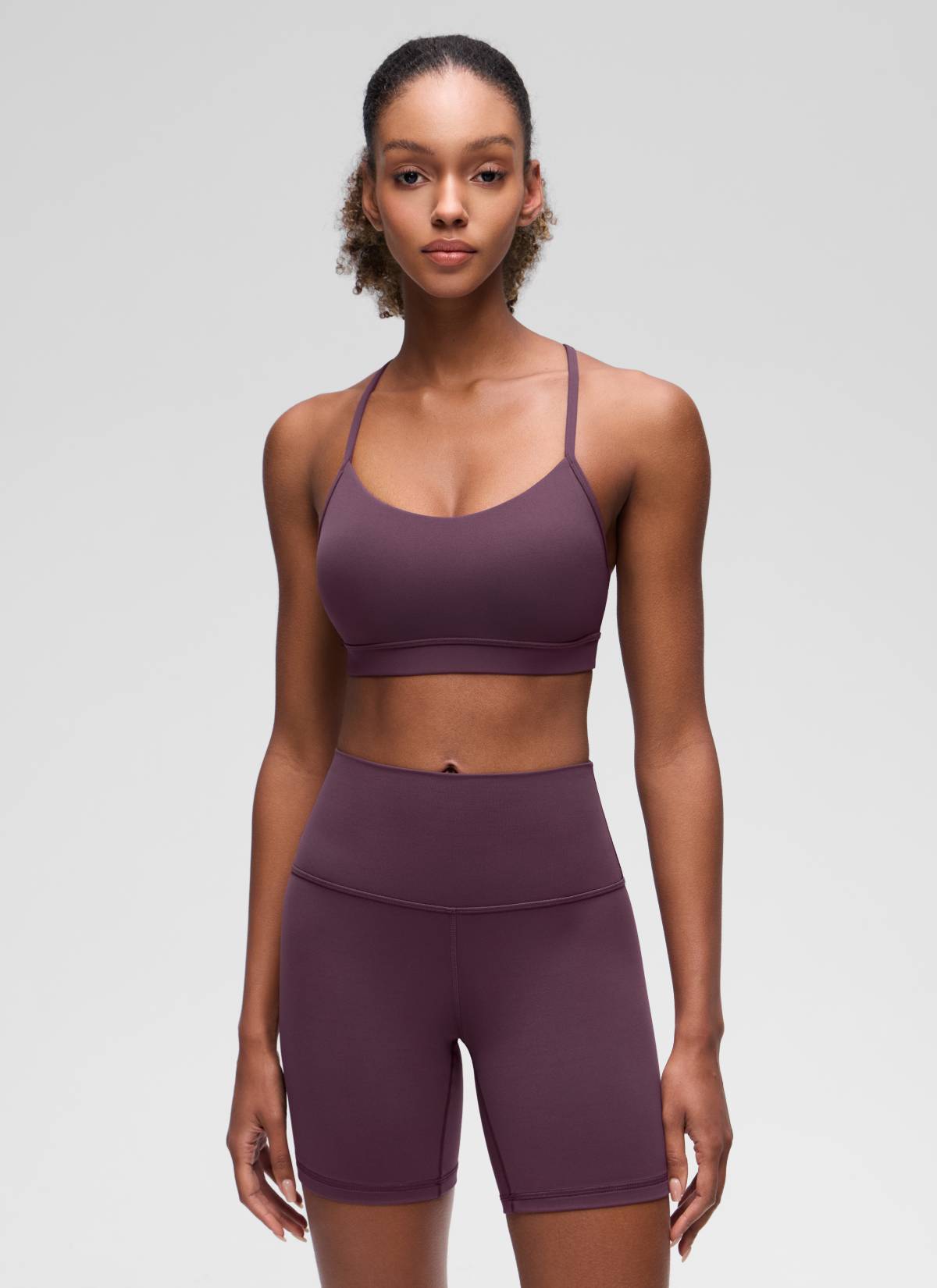 Bra Sukan Sokongan Ringan Yoga Butterluxe Wanita Belakang Y Ungu Thistle Anggur CRZ YOGA