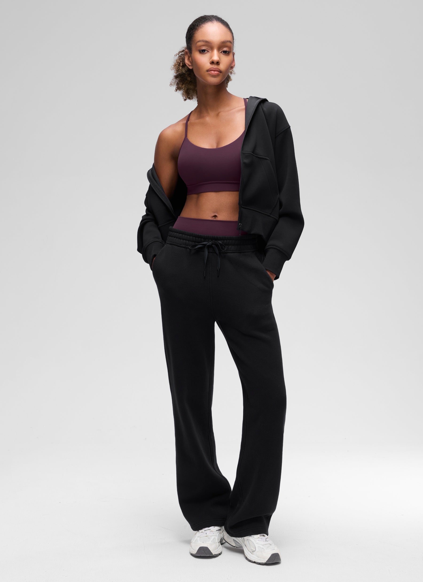 Sokongan Ringan Yoga Wanita CRZ YOGA Butterluxe Bra Sukan Y back Ungu Tua