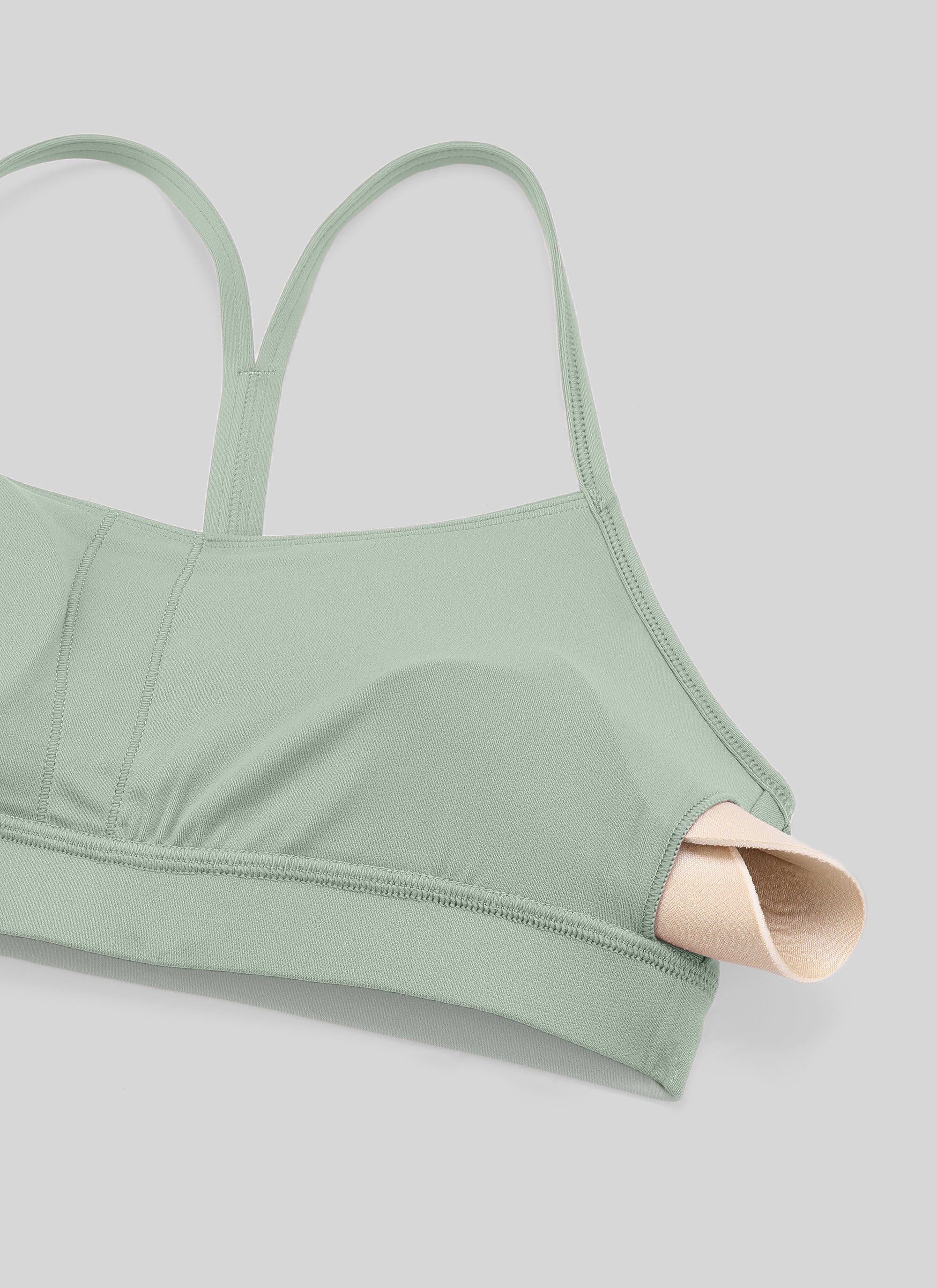 Sokongan Ringan Yoga Wanita CRZ YOGA Butterluxe Bra Sukan Belakang Y Green Palm Court