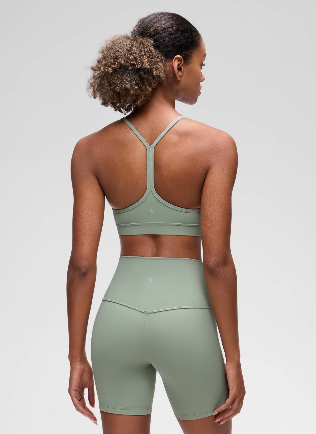 Sokongan Ringan Yoga Wanita CRZ YOGA Butterluxe Bra Sukan Belakang Y Green Palm Court