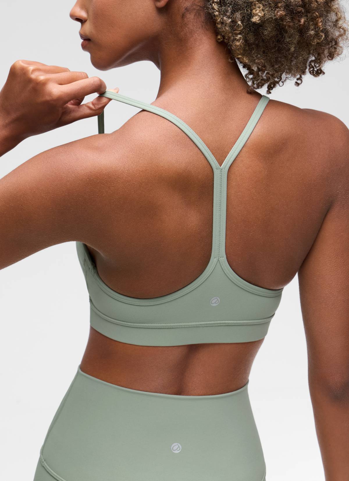 Sokongan Ringan Yoga Wanita CRZ YOGA Butterluxe Bra Sukan Belakang Y Green Palm Court