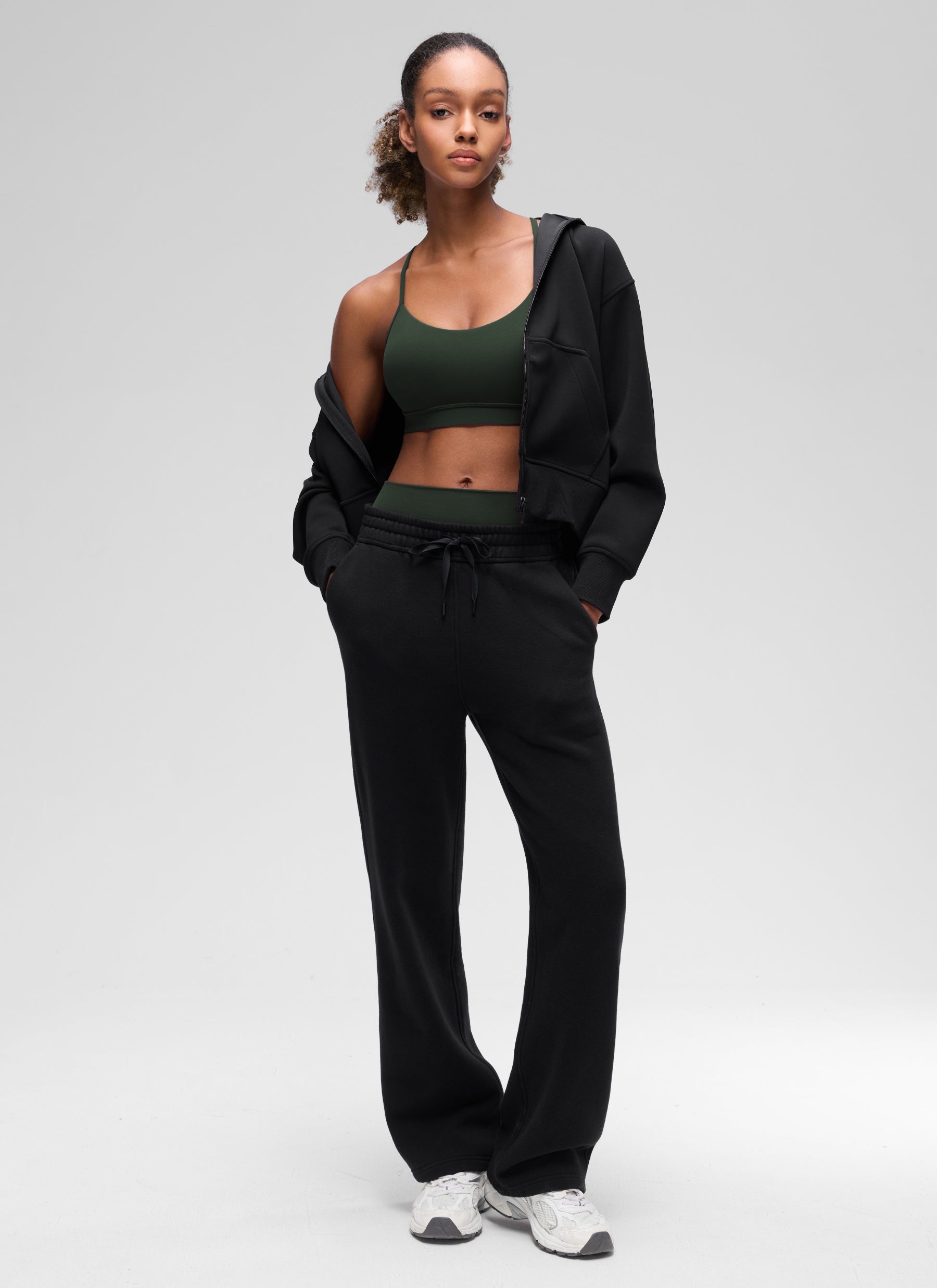 Sokongan Ringan Yoga Wanita CRZ YOGA Butterluxe Bra Sukan Belakang Y Legend Green