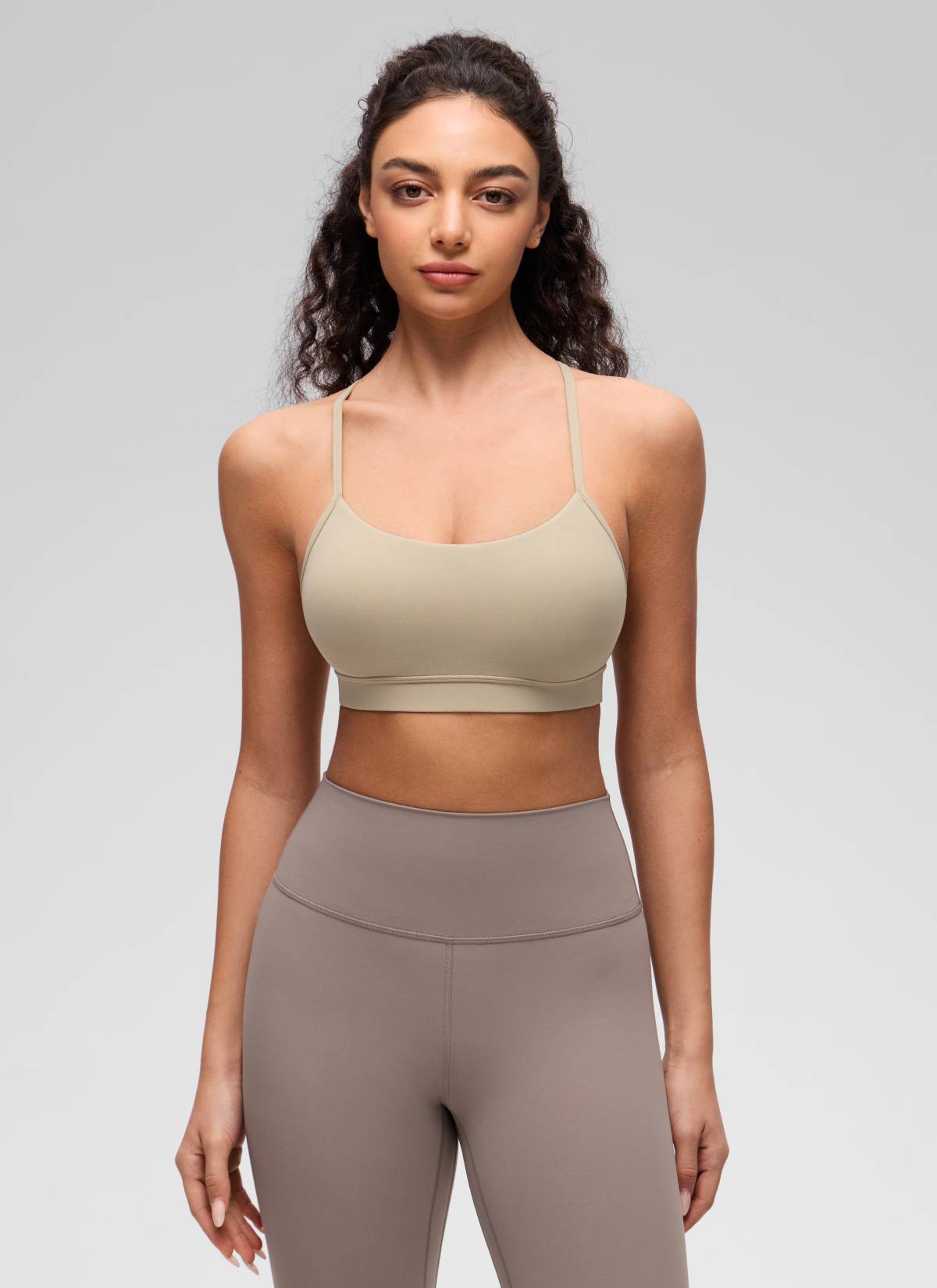 CRZ YOGA Bra Sukan Sokongan Ringan Butterluxe Wanita Belakang Bentuk-Y Oak