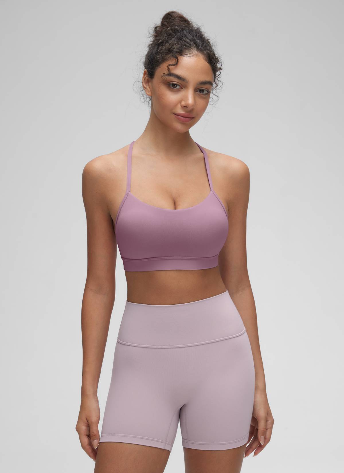 Bra Sukan Butterluxe Sokongan Ringan Yoga Wanita CRZ YOGA Belakang Y Lavender Muda