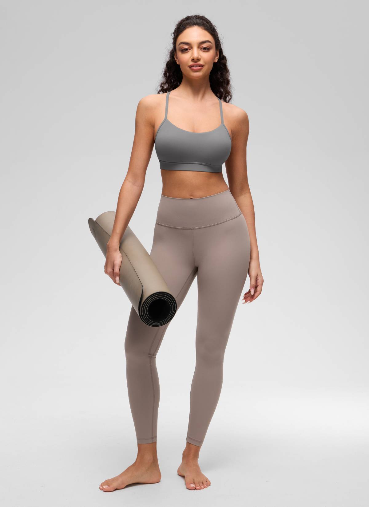 Sokongan Ringan Yoga Wanita CRZ YOGA Butterluxe Bra Sukan Belakang Y Kelabu Abu