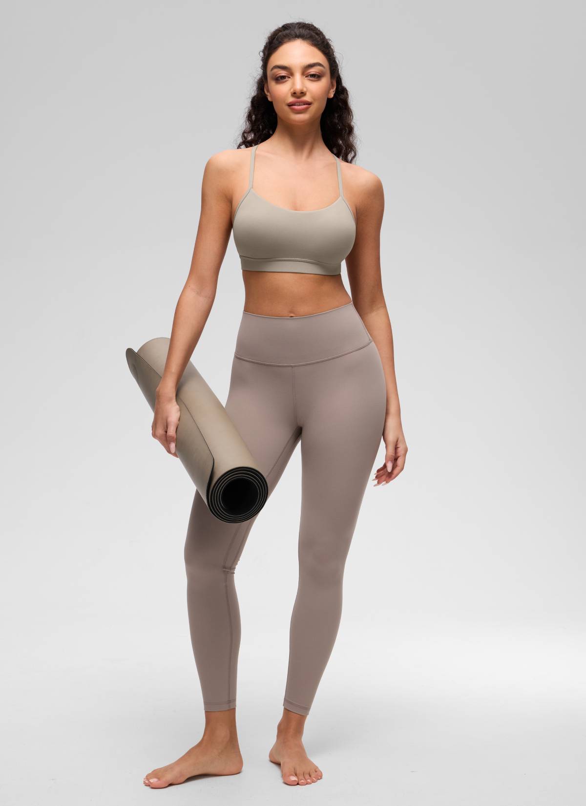 Sokongan Ringan Yoga Wanita CRZ YOGA Butterluxe Bra Sukan Y belakang Kelabu Abu Hangat