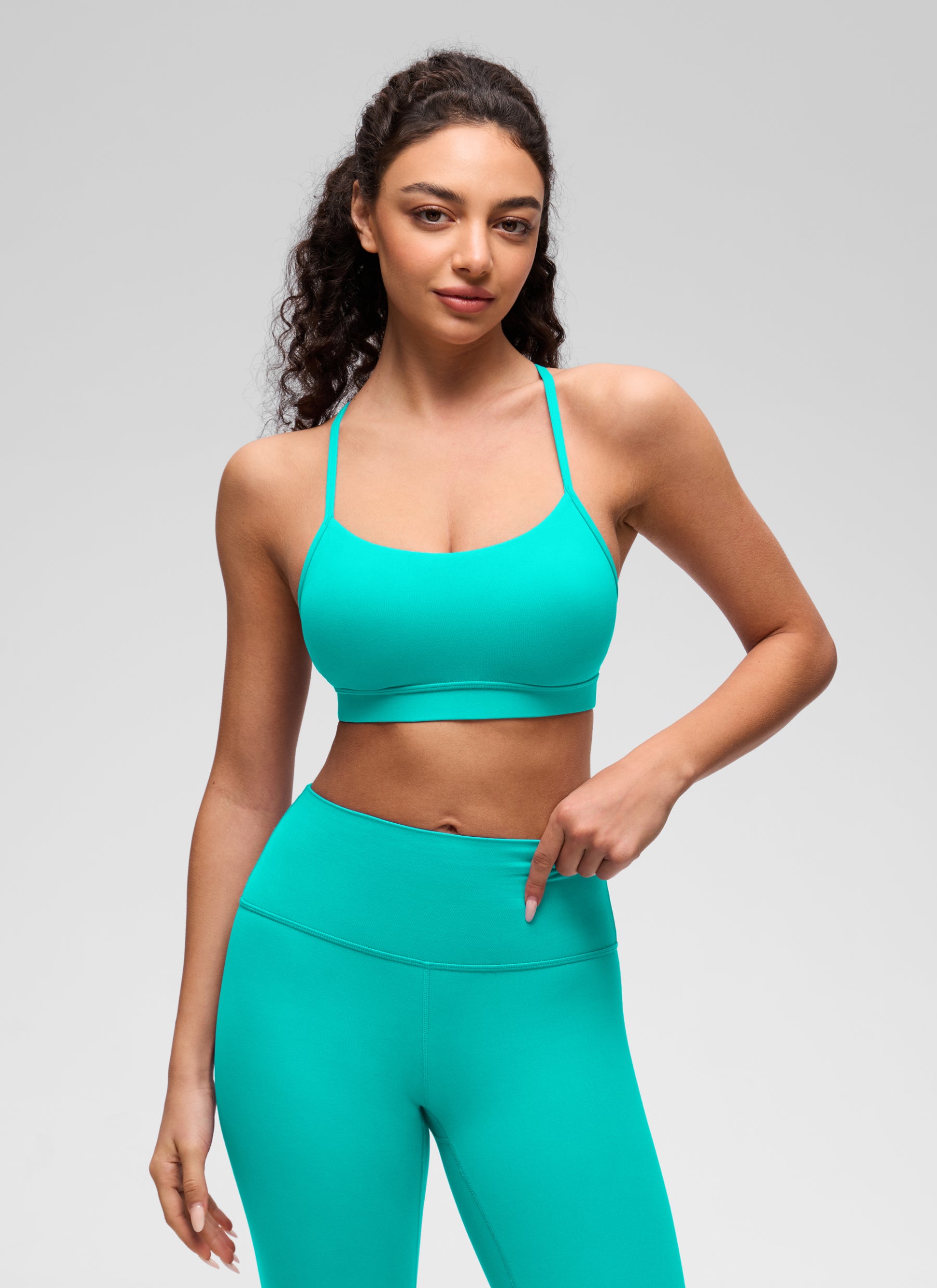 Sokongan Ringan Yoga Wanita CRZ YOGA Butterluxe Bra Sukan Y back Tropics Teal