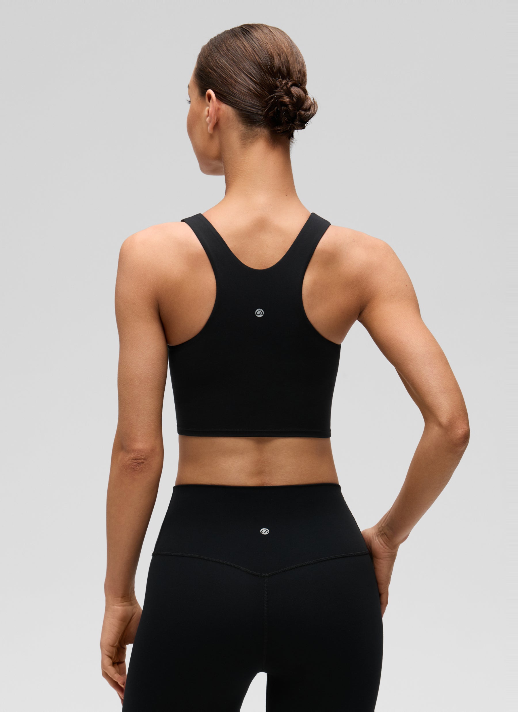 CRZ YOGA Yoga Sokongan Rendah Wanita Butterluxe Tank High Neck Racerback Hitam