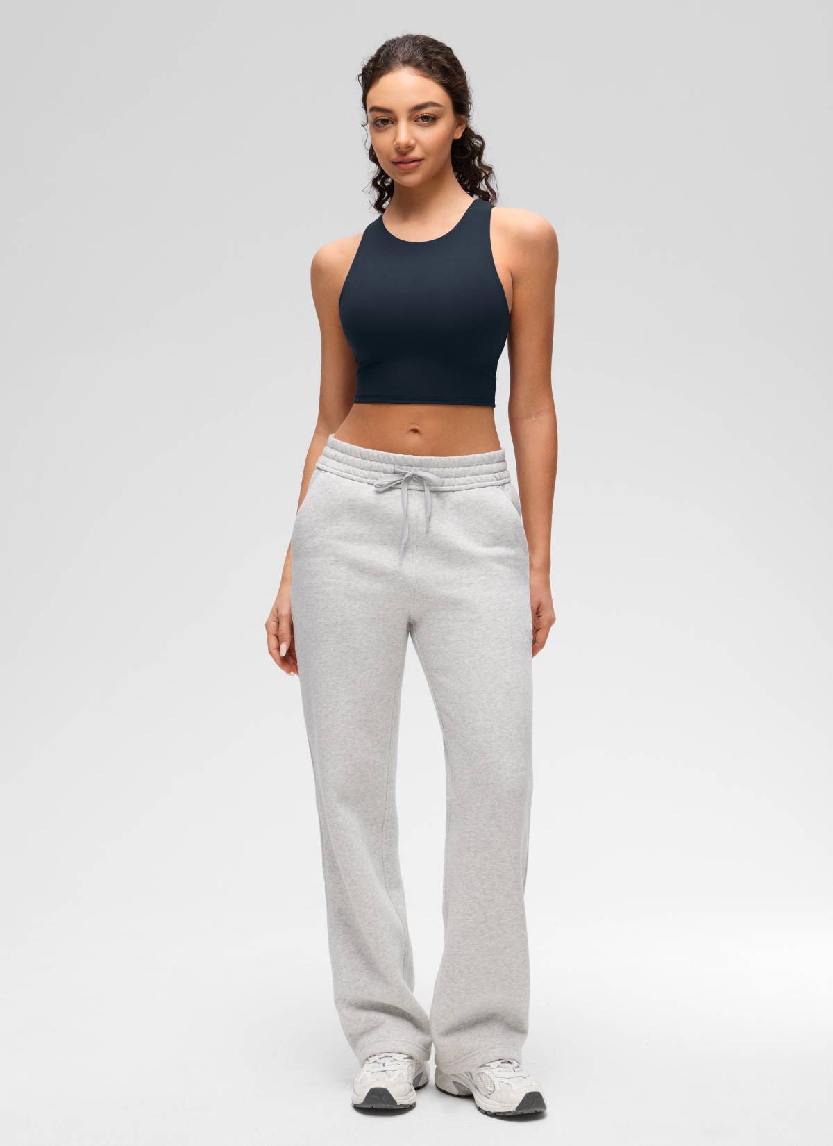 CRZ YOGA Yoga Sokongan Rendah Wanita Butterluxe Leher Tinggi Tank Racerback True Navy