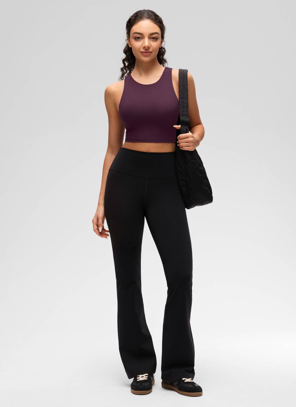 CRZ YOGA Yoga Sokongan Rendah Wanita Butterluxe Leher Tinggi Tank Racerback Ungu Tua