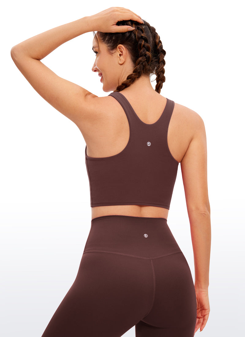 CRZ YOGA Yoga Sokongan Rendah Wanita Butterluxe Leher Tinggi Tangki Racerback Taupe