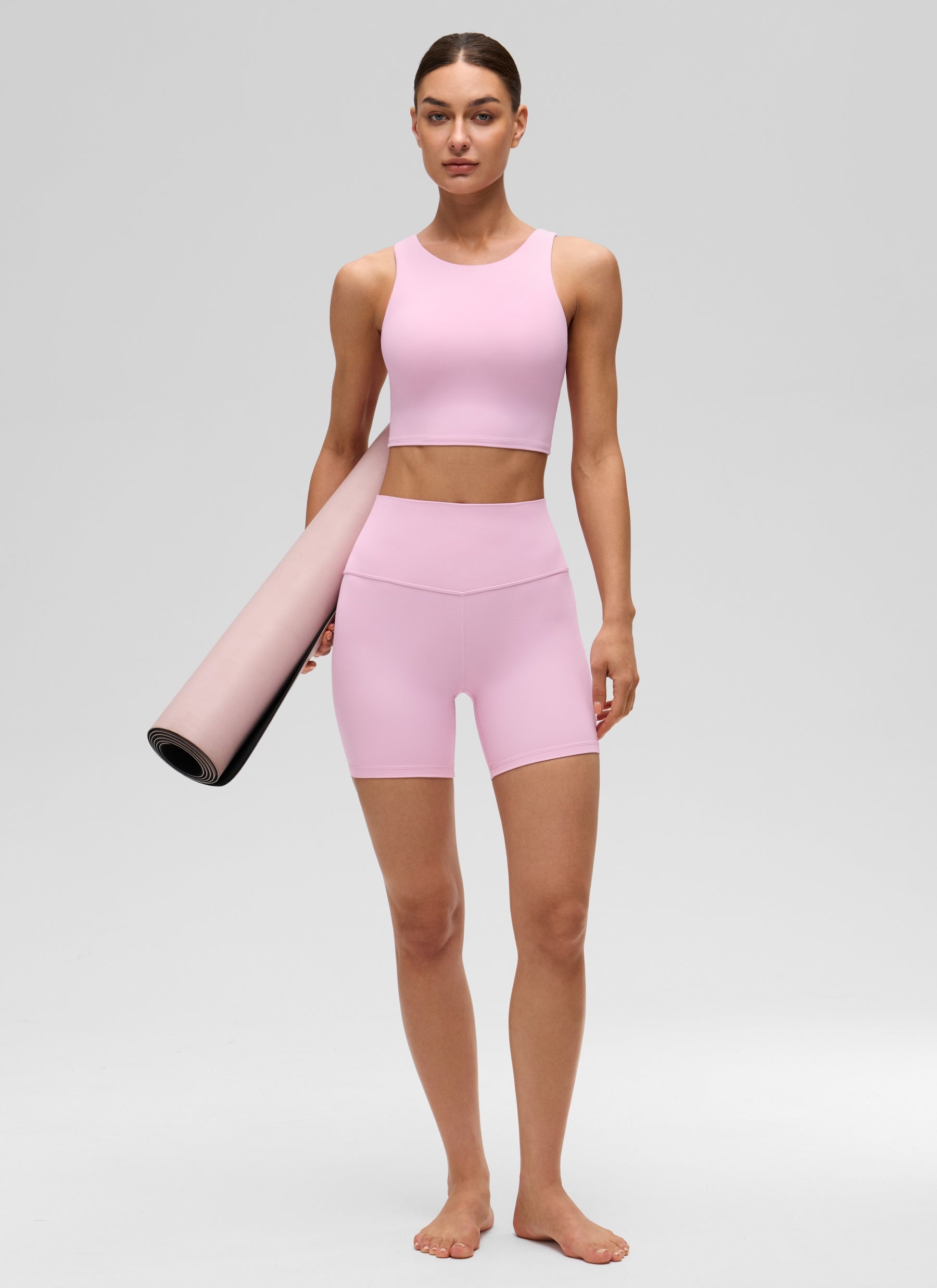 CRZ YOGA Yoga Sokongan Rendah Wanita Butterluxe Tank High Neck Racerback Vita Pink