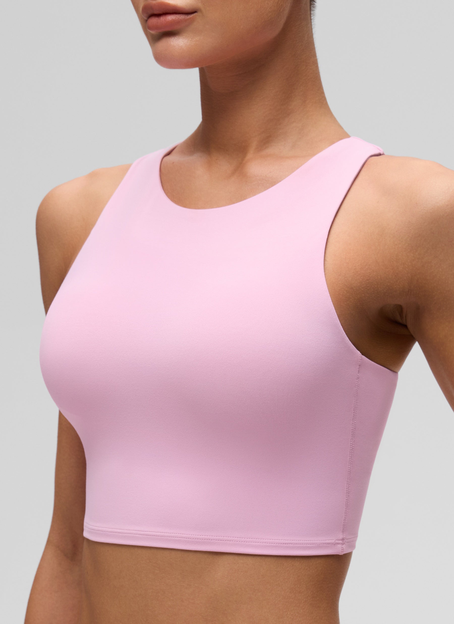 CRZ YOGA Yoga Sokongan Rendah Wanita Butterluxe Tank High Neck Racerback Vita Pink