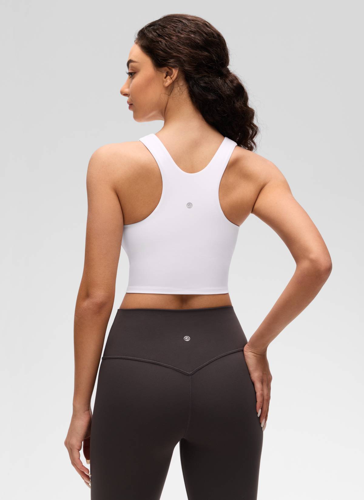 CRZ YOGA Yoga Sokongan Rendah Wanita Butterluxe Leher Tinggi Tank Racerback Putih