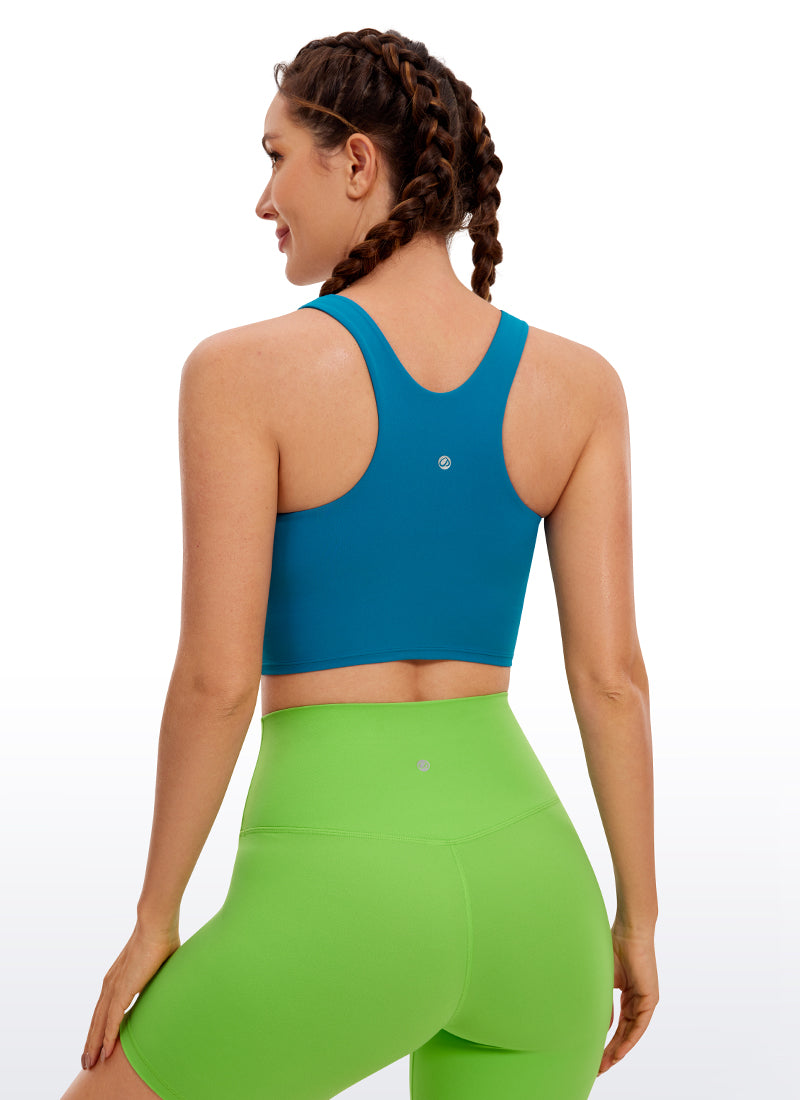 CRZ YOGA Tank Top Sukan Sokongan Rendah Butterluxe Berleher Tinggi Belakang Racerback Wanita Super-sonic Blue