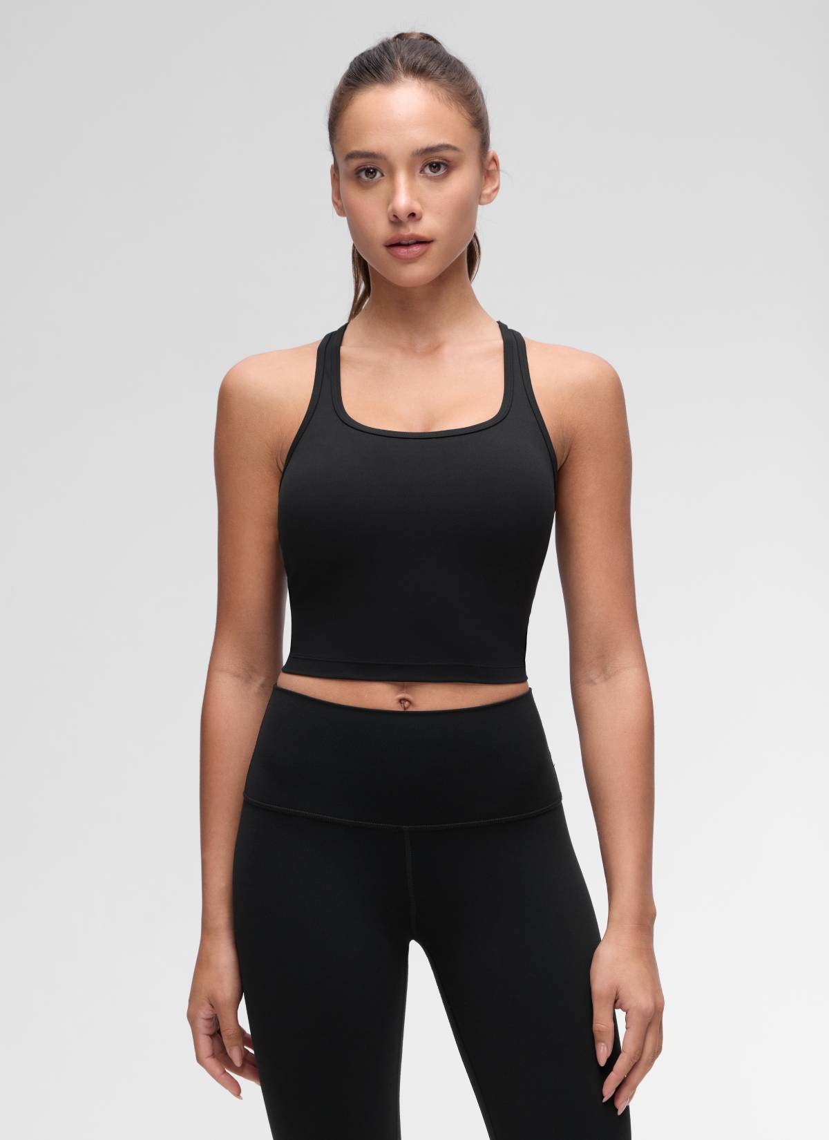 CRZ YOGA Yoga Wanita Sokongan rendah Butterluxe Bra Leher Serong Belakang-Y Hitam