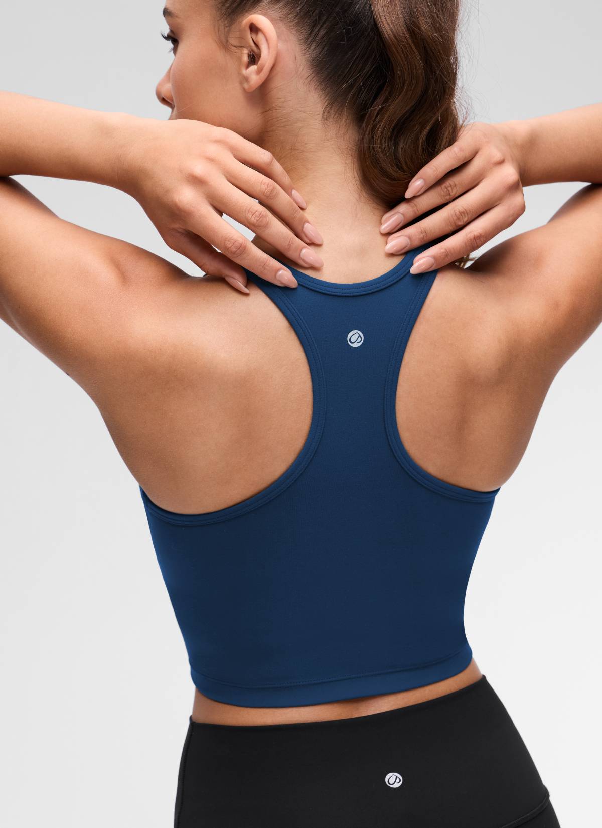CRZ YOGA Yoga Wanita Sokongan rendah Butterluxe Bra Leher Serong Belakang Tentera Laut Perancis