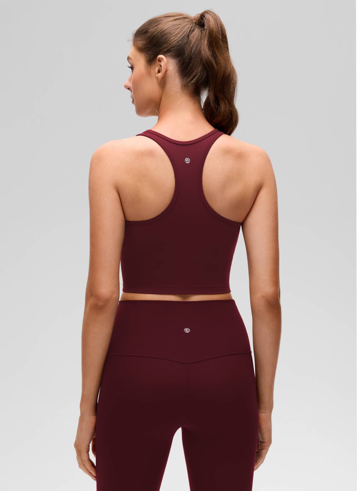 CRZ YOGA Yoga Wanita Sokongan rendah Butterluxe Bra Leher Serong Y-Back Merah Merlot
