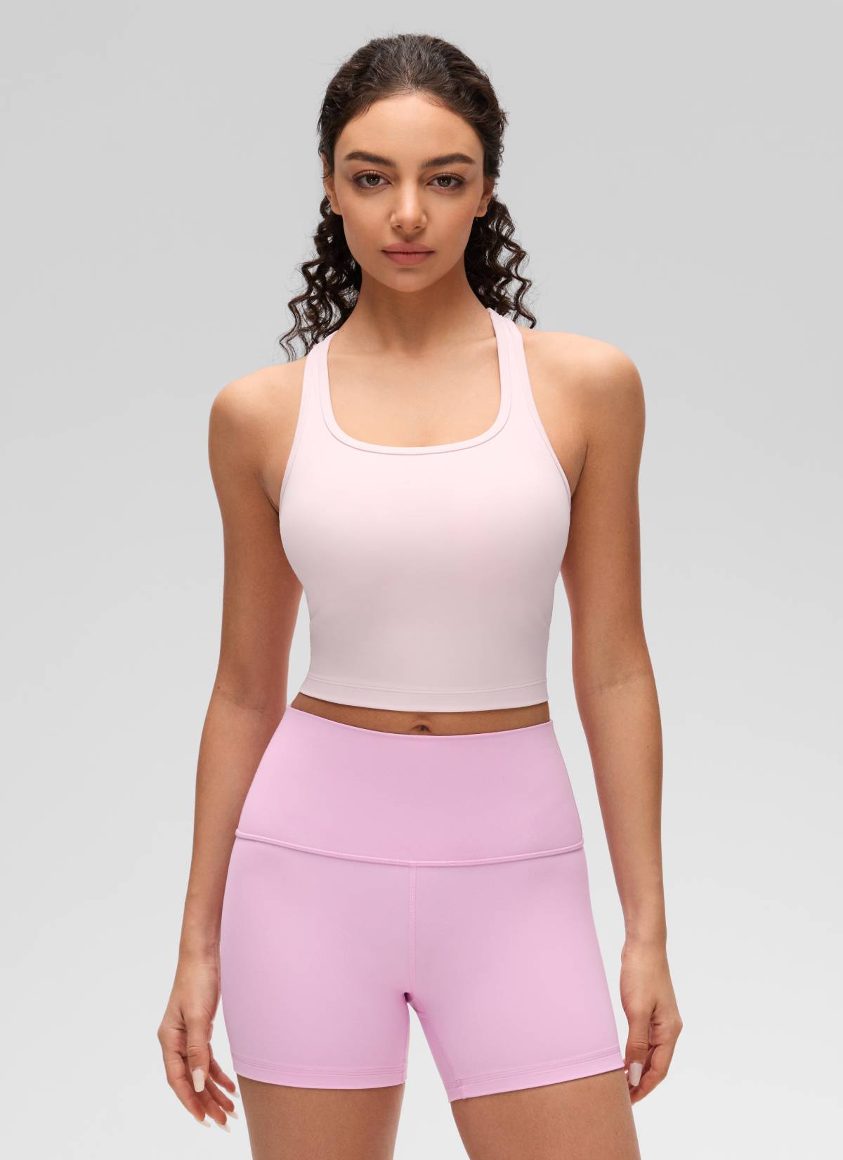 CRZ YOGA Yoga Wanita Sokongan rendah Butterluxe Bra Leher Serong Belakang-Y Strawberi Merah Jambu