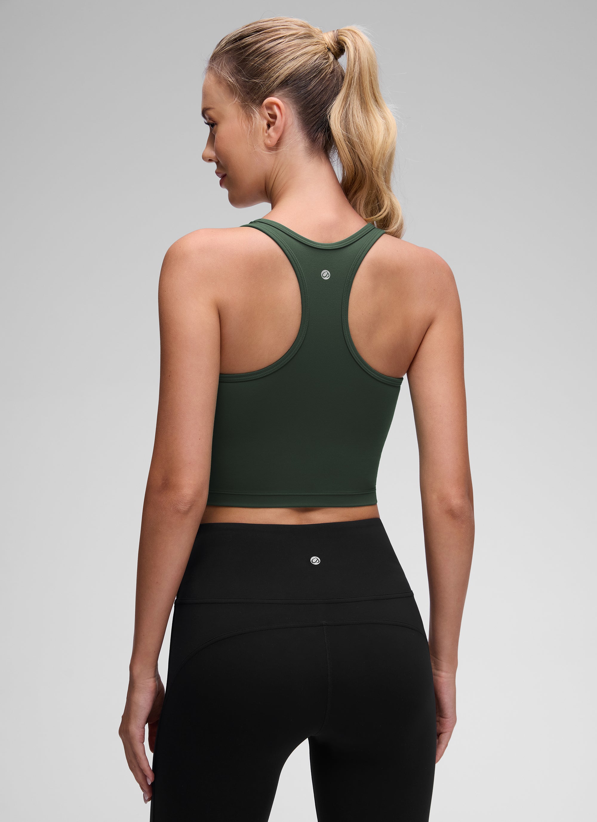CRZ YOGA Yoga Wanita Sokongan rendah Butterluxe Bra Leher Serong Belakang-Y Legend Green