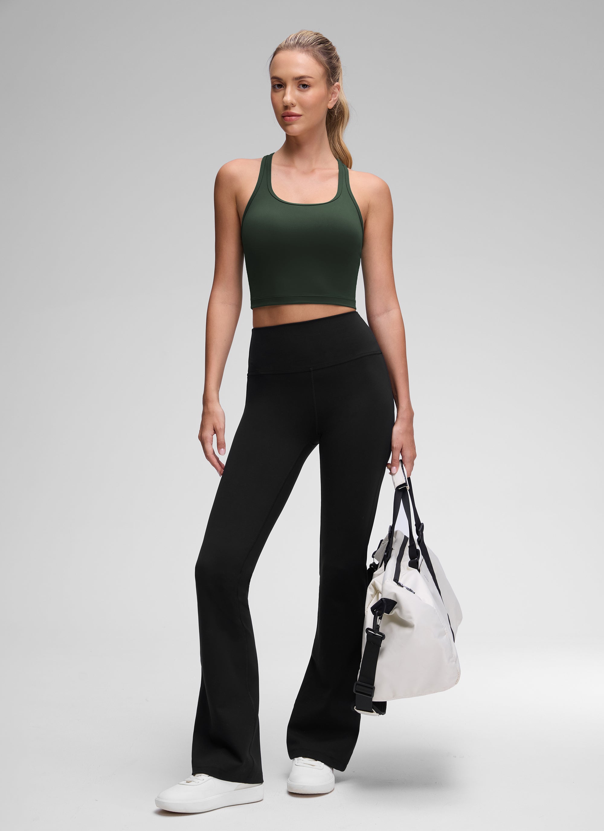 CRZ YOGA Yoga Wanita Sokongan rendah Butterluxe Bra Leher Serong Belakang-Y Legend Green