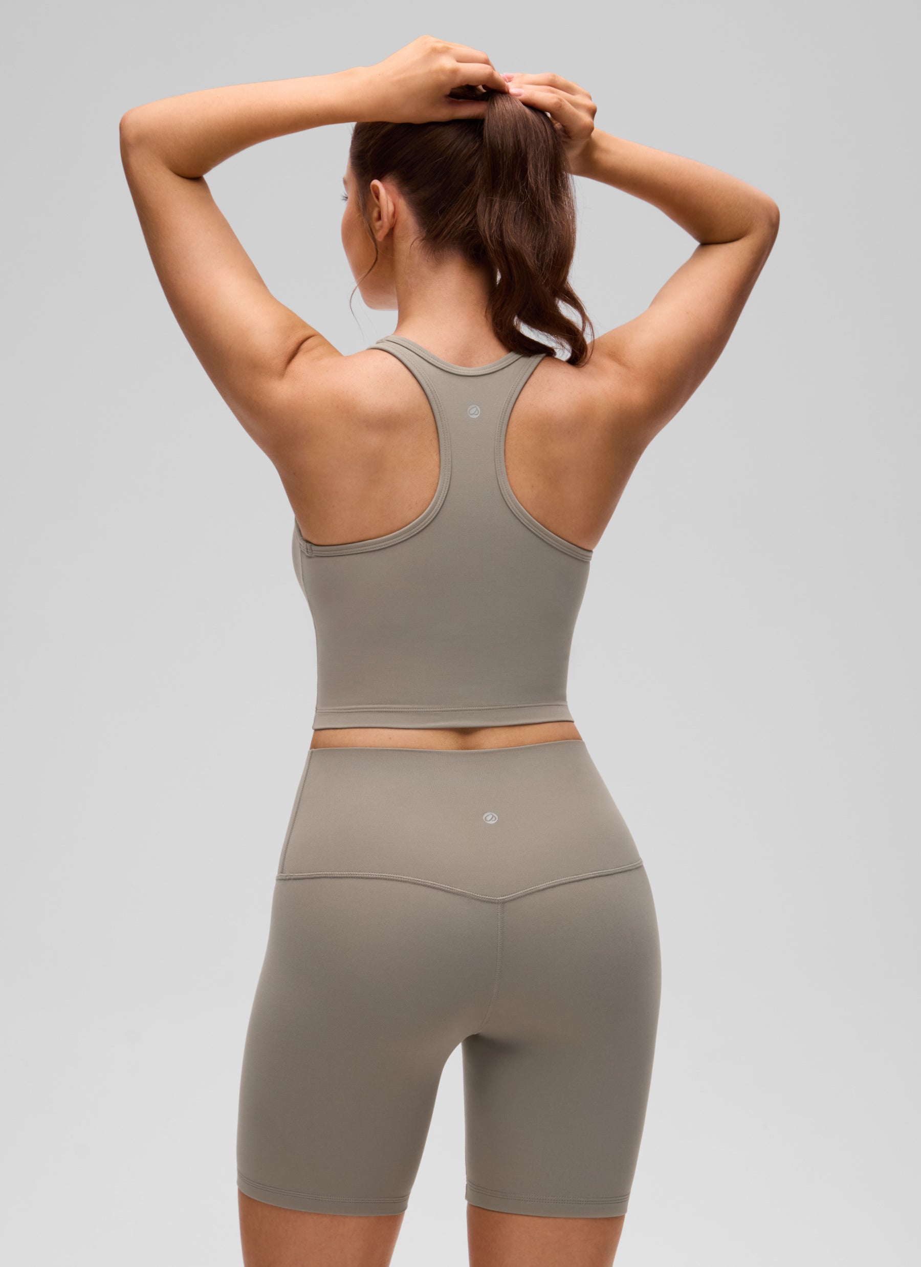 CRZ YOGA Yoga Wanita Sokongan rendah Butterluxe Bra Leher Serong Belakang-Y Kelabu Abu Hangat